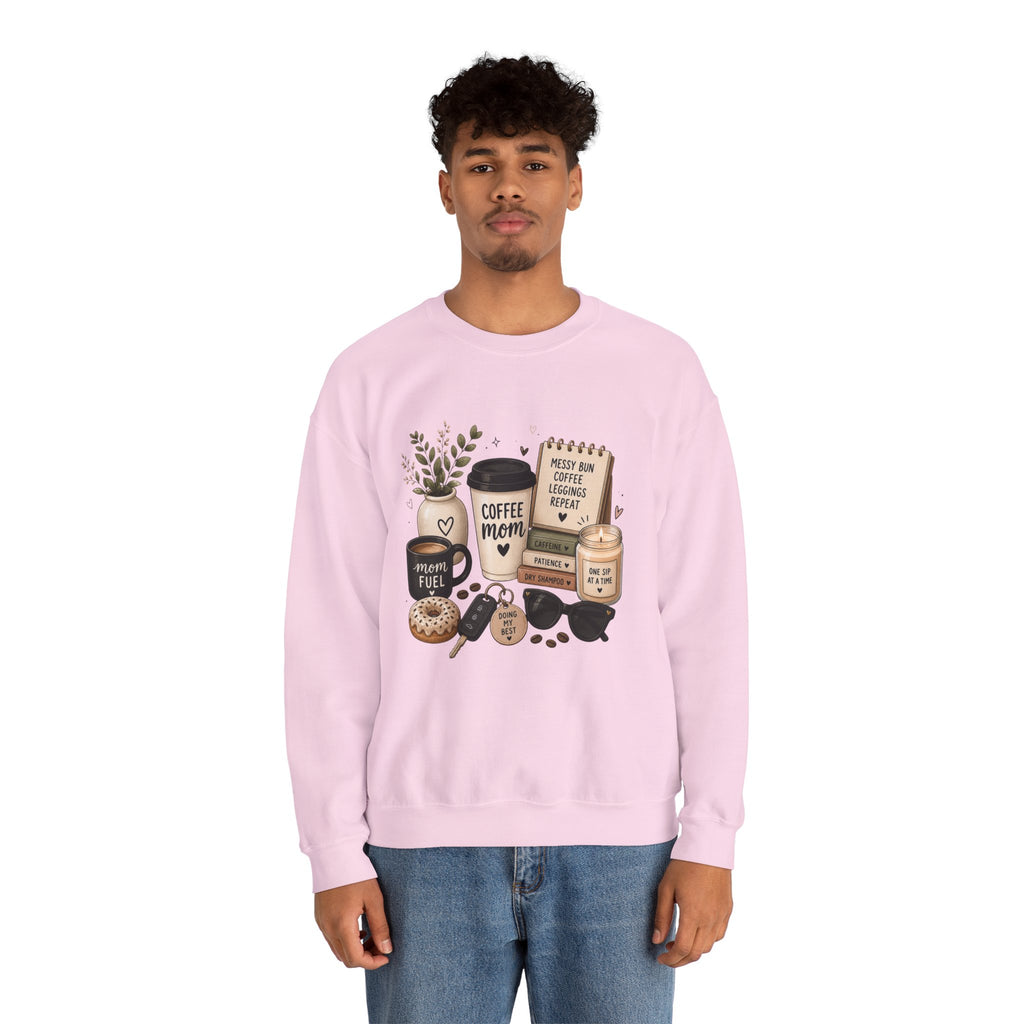Coffee Mom Crewneck Sweatshirt — Cozy Morning Coffee Lover Graphic