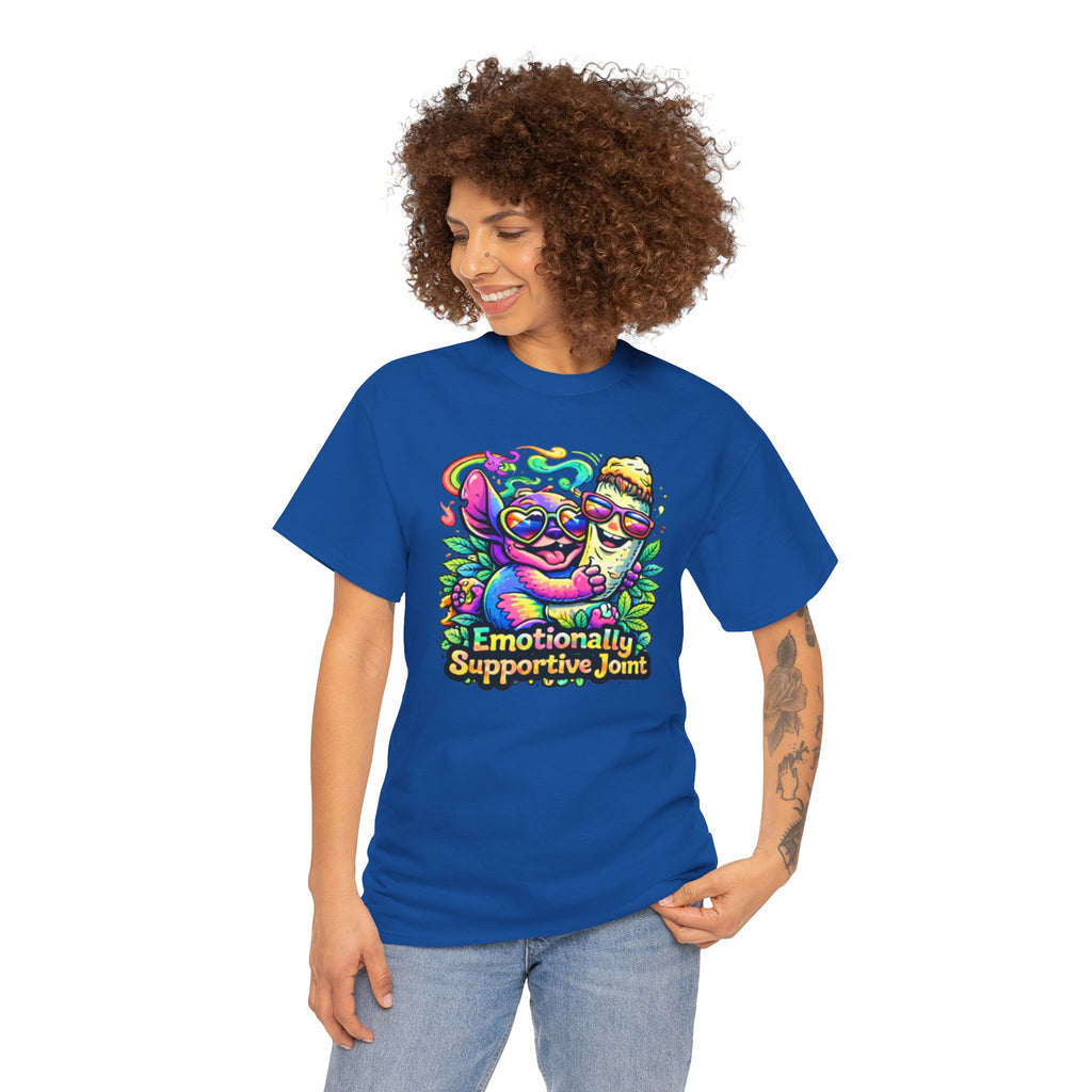 T-Shirt — "Emotionally Supportive Joint" Colorful Sloth & Ice Cream Graphic Tee
