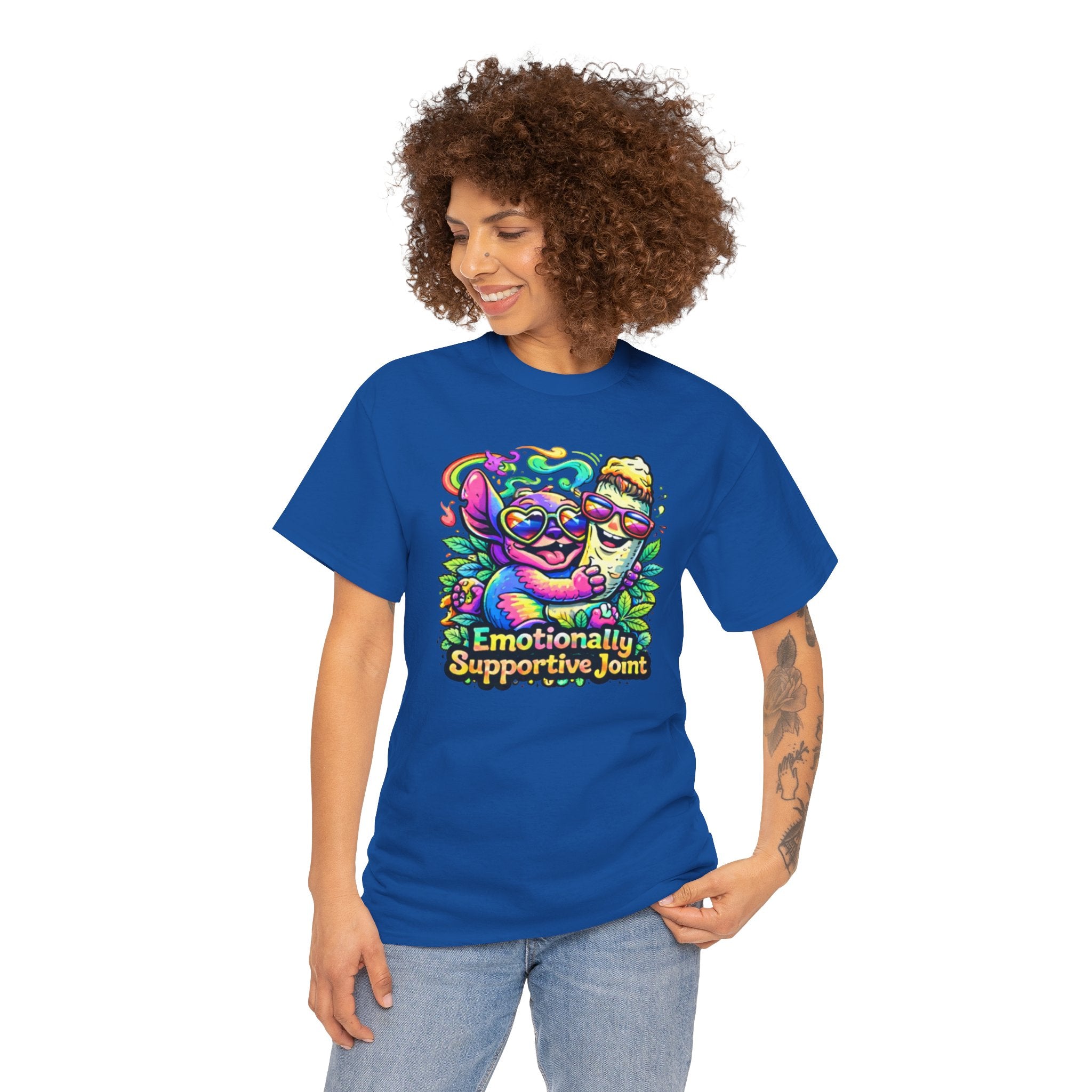 T-Shirt — "Emotionally Supportive Joint" Colorful Sloth & Ice Cream Graphic Tee