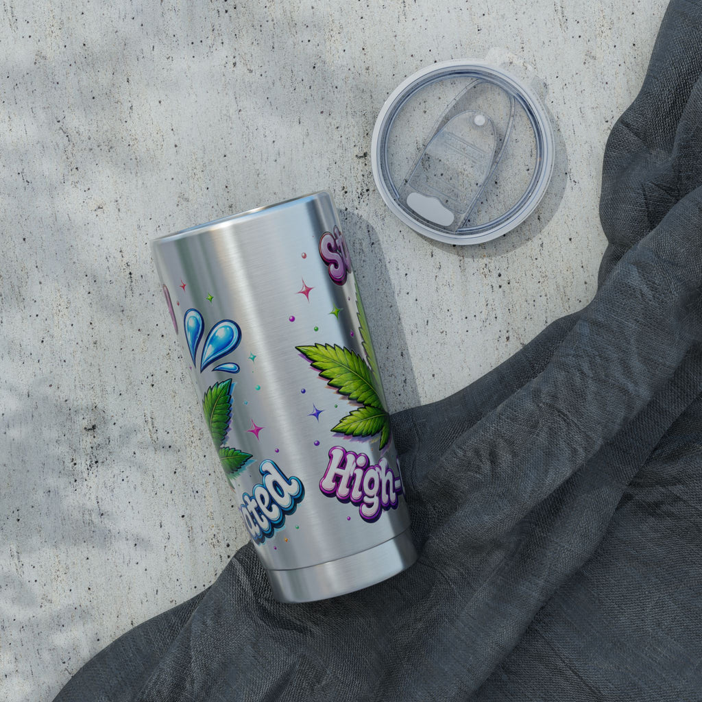 20oz Stainless Tumbler — 'Highly Hydrated' Leaf Graphic