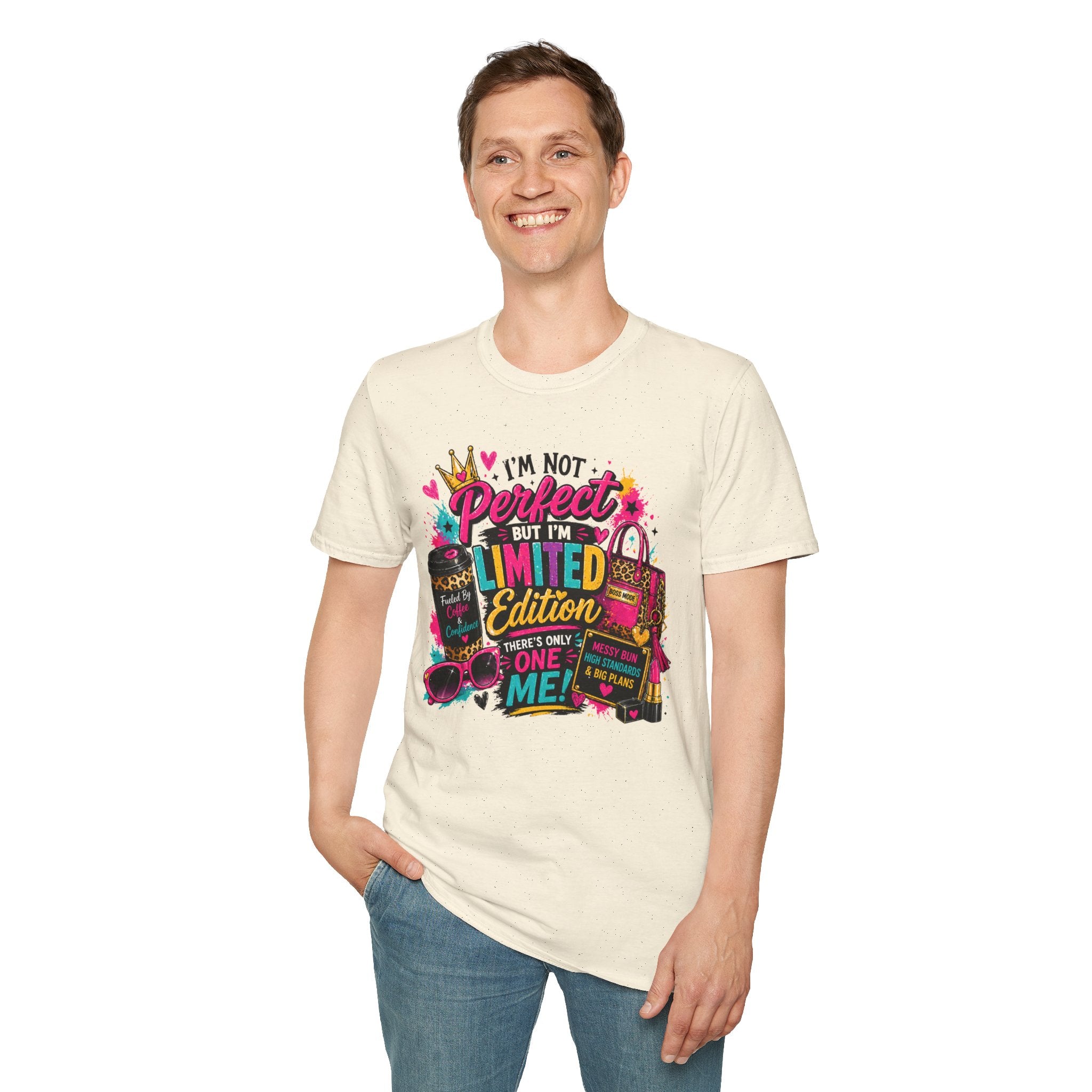 Limited Edition Graphic T-Shirt — "I'm Not Perfect But I'm Limited Edition" Bright Retro Design