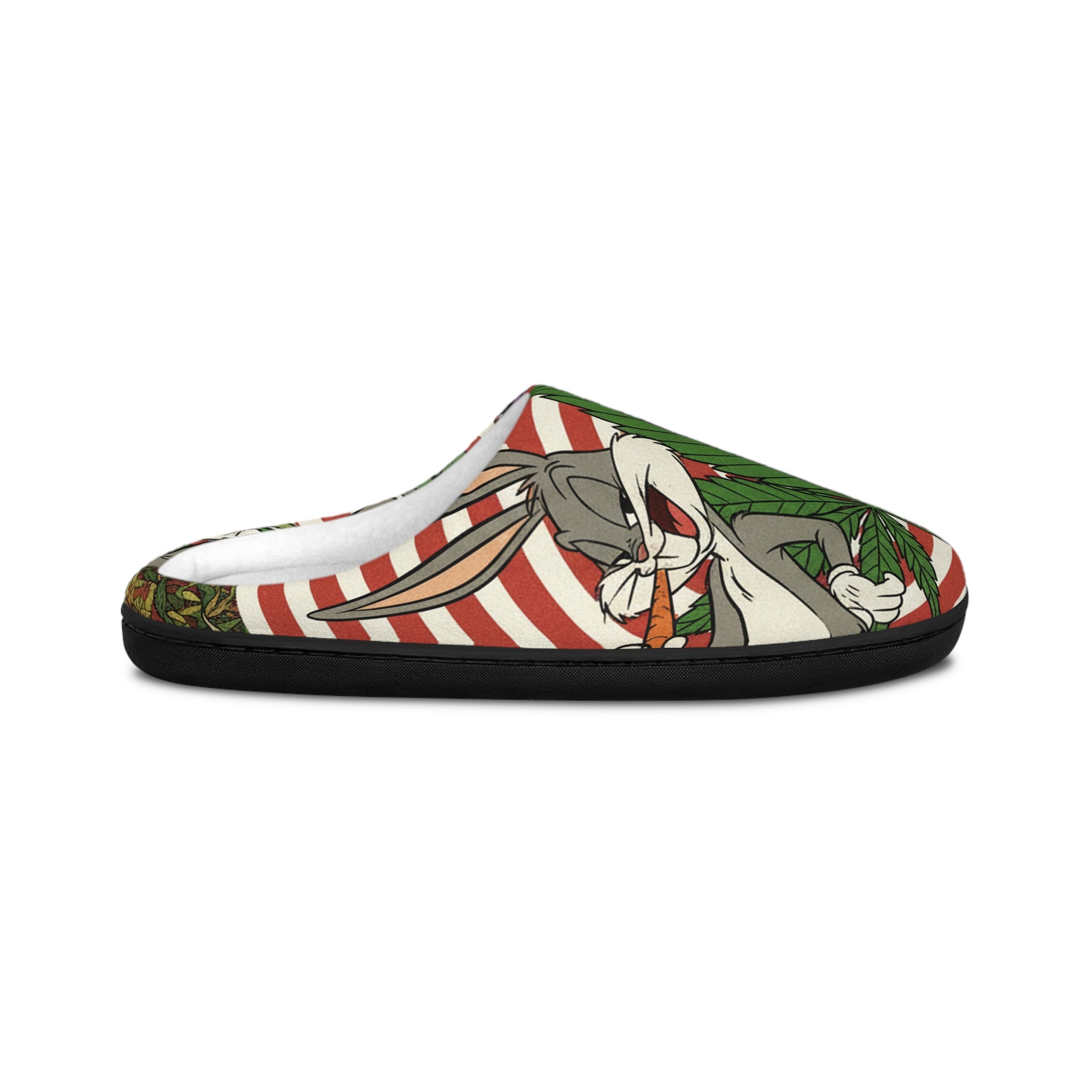 Women’s Indoor Slippers — Cartoon Weed Bunny Pattern