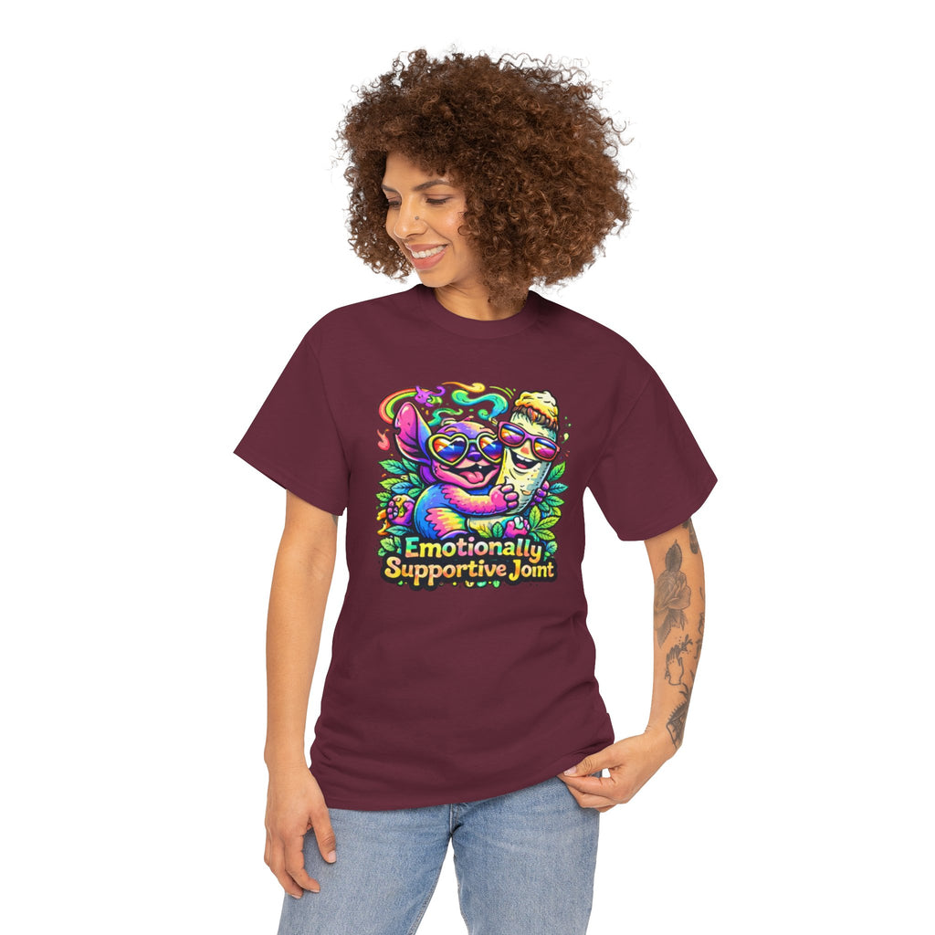 T-Shirt — "Emotionally Supportive Joint" Colorful Sloth & Ice Cream Graphic Tee