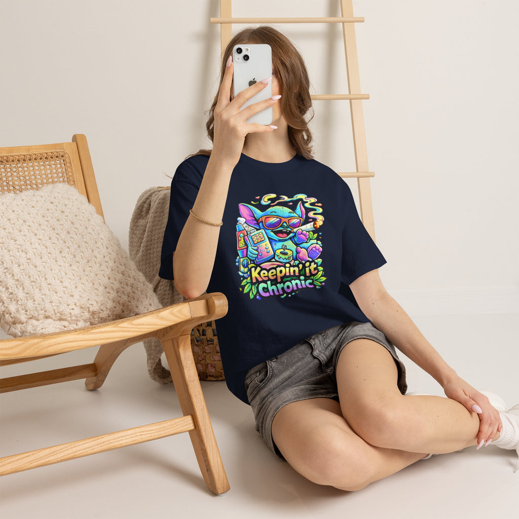 Keepin' It Chronic T-Shirt — Colorful Stoner Cat Graphic Tee