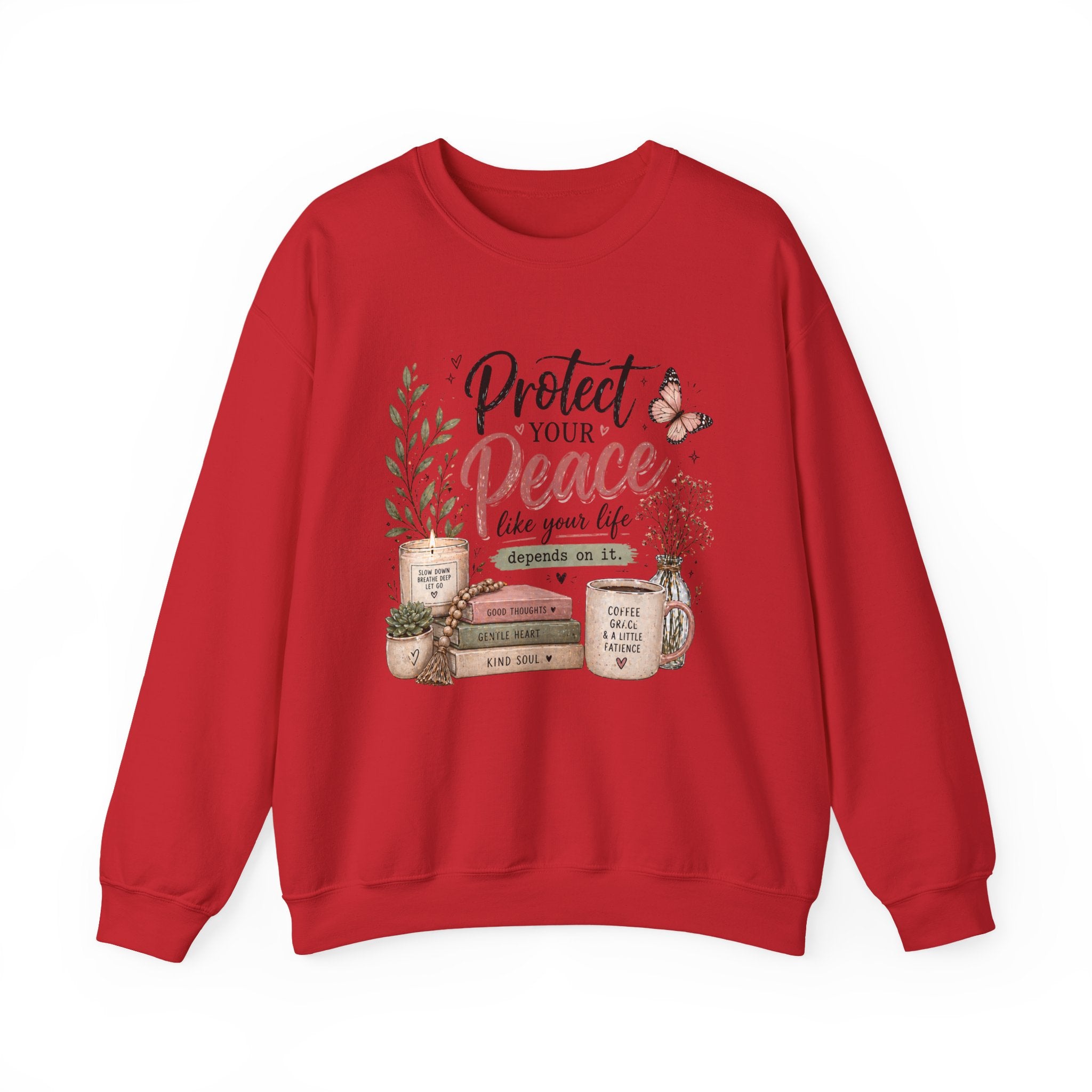 Protect Your Peace Crewneck Sweatshirt – Cozy Inspirational Quote Design