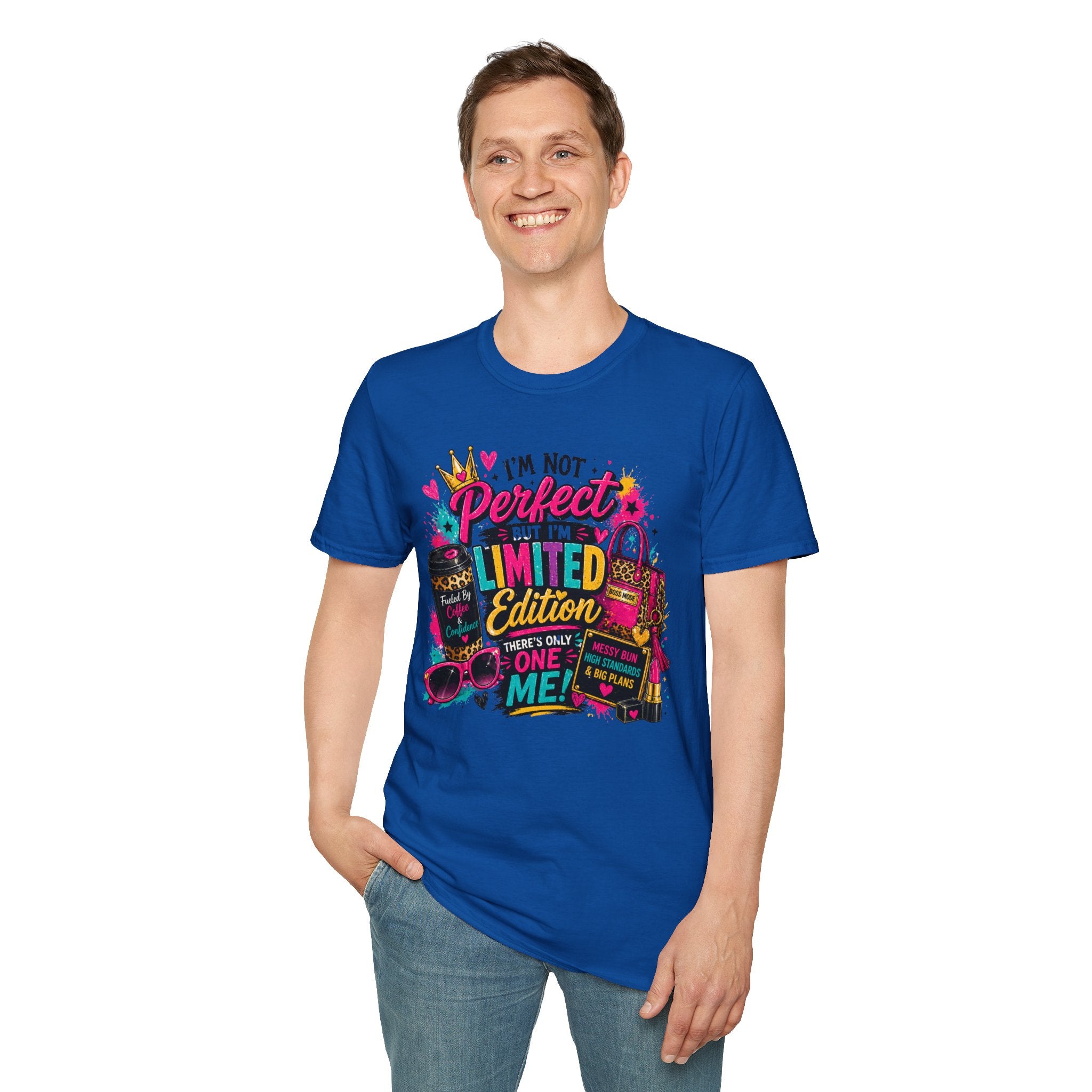 Limited Edition Graphic T-Shirt — "I'm Not Perfect But I'm Limited Edition" Bright Retro Design