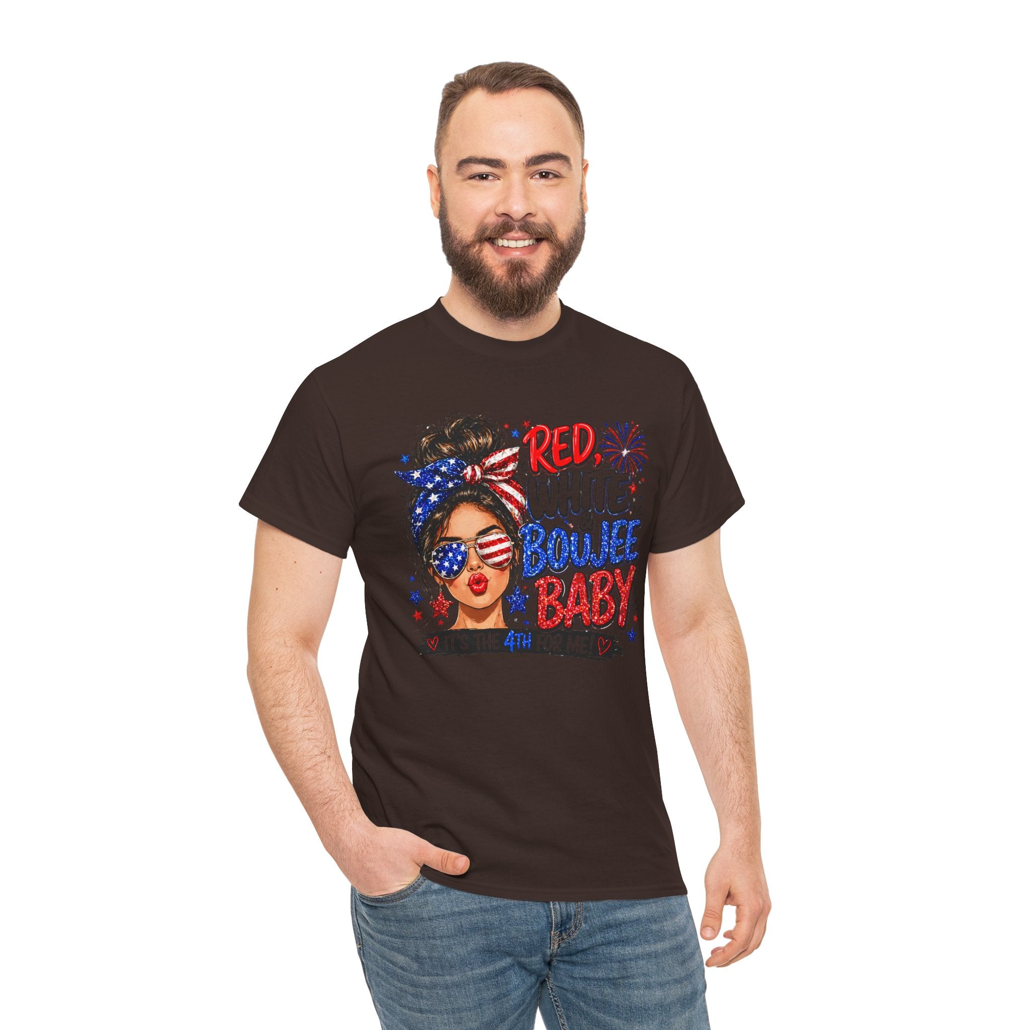 Patriotic 'Red White Boujee Baby' Tee – 4th of July Women's Graphic Shirt