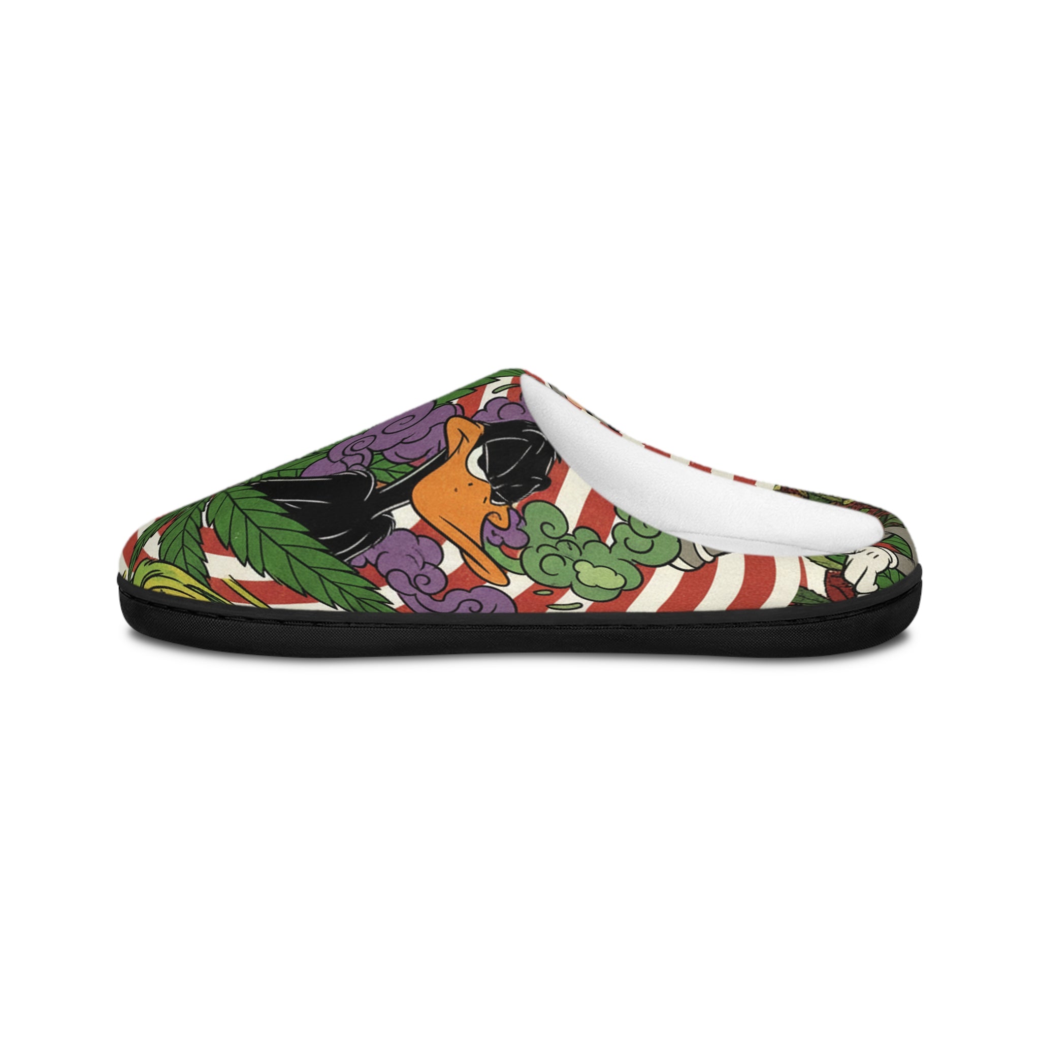 Women’s Indoor Slippers — Cartoon Weed Bunny Pattern