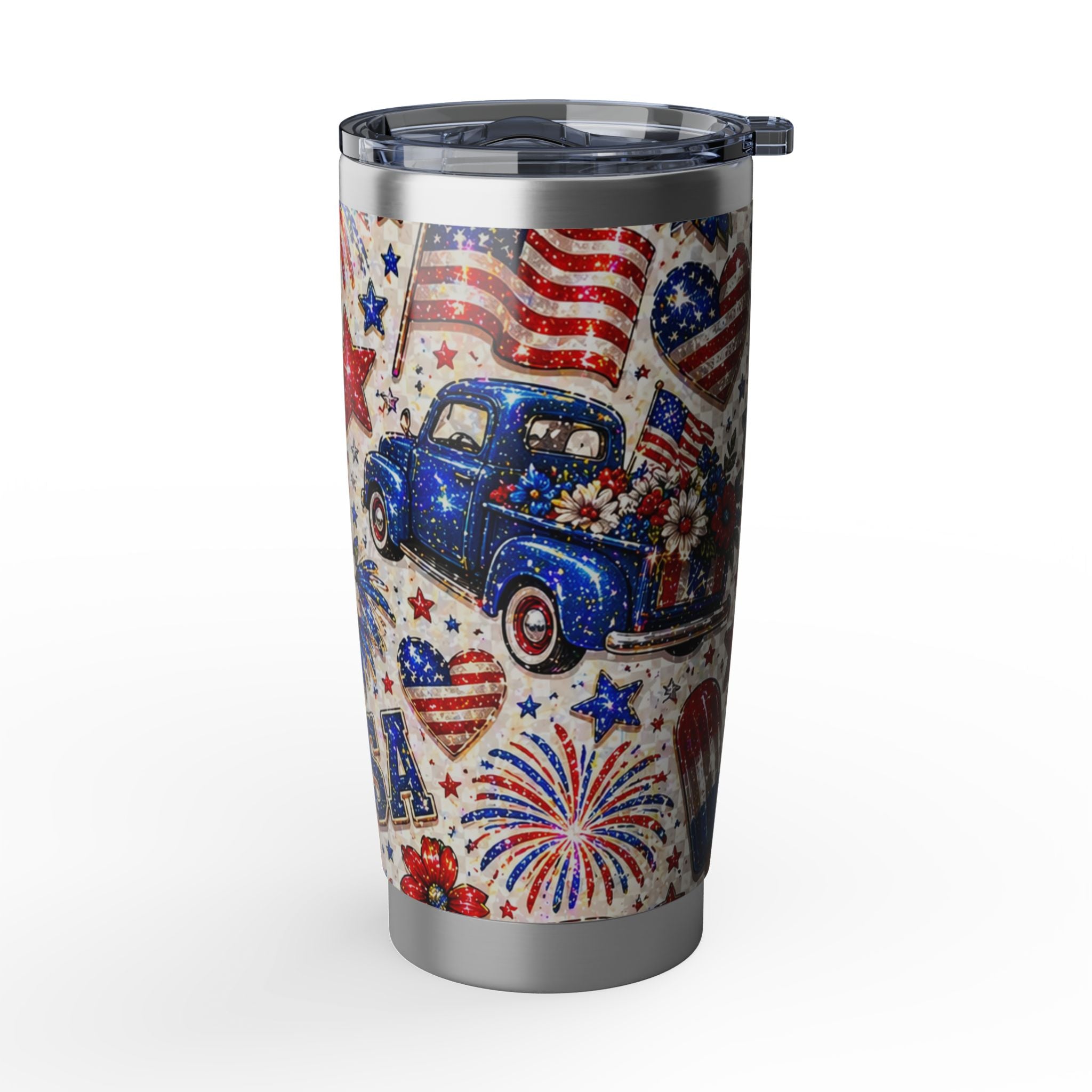 Let Freedom Sparkle 20oz Tumbler — Patriotic USA Travel Mug