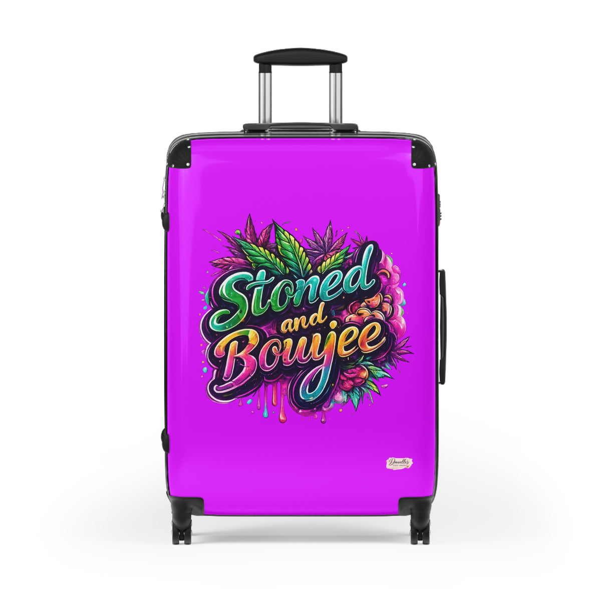 Stoned and Boujee Carry-On Suitcase – Colorful Cannabis Travel Luggage