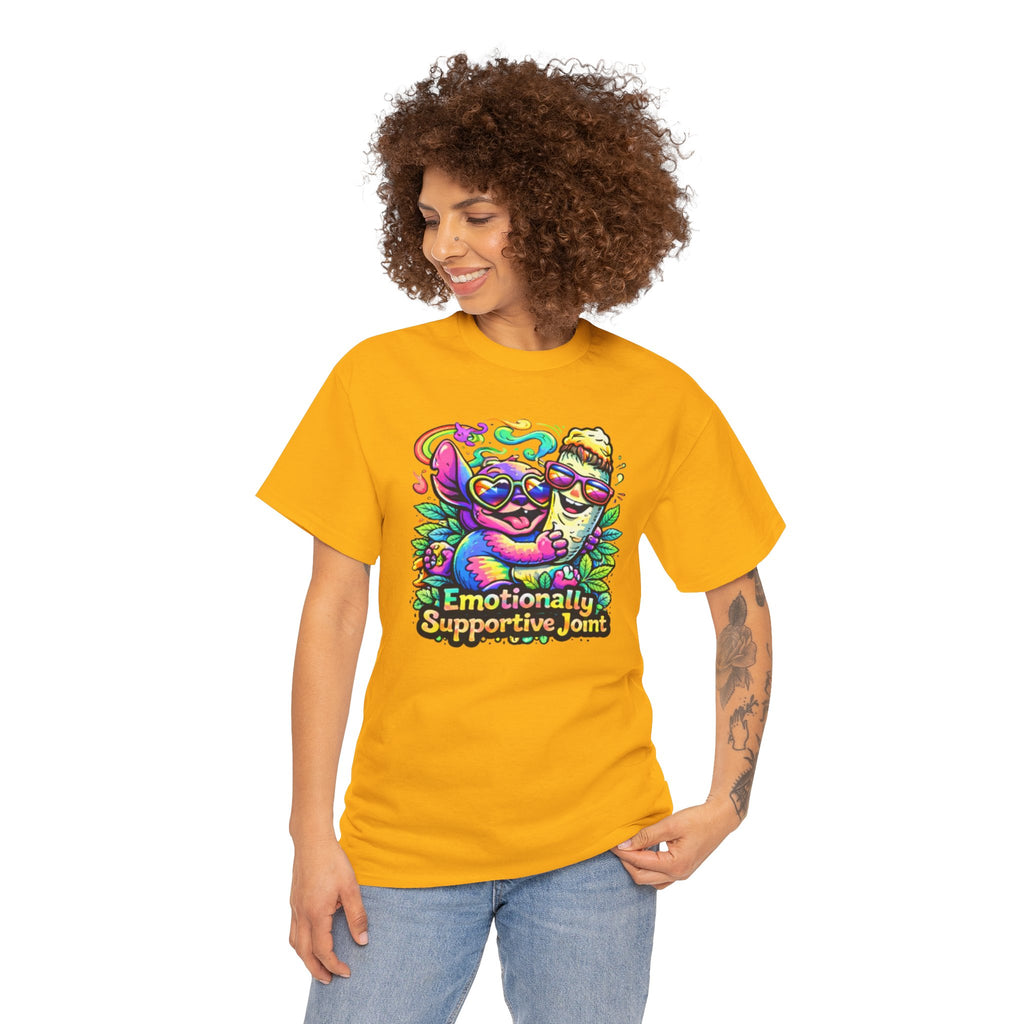 T-Shirt — "Emotionally Supportive Joint" Colorful Sloth & Ice Cream Graphic Tee