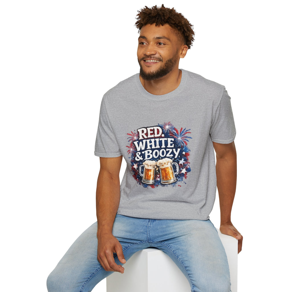 Red, White & Boozy Beer T-Shirt — Patriotic 4th of July Party Tee