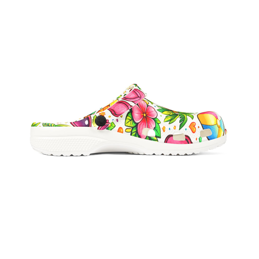 Tropical Beach Clogs — Pineapple & Palm EVA Foam Slip-On Shoes