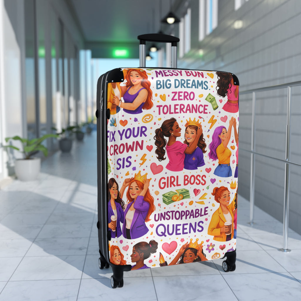 Inspirational 'Girl Boss' Suitcase – Unstoppable Queens Travel Luggage