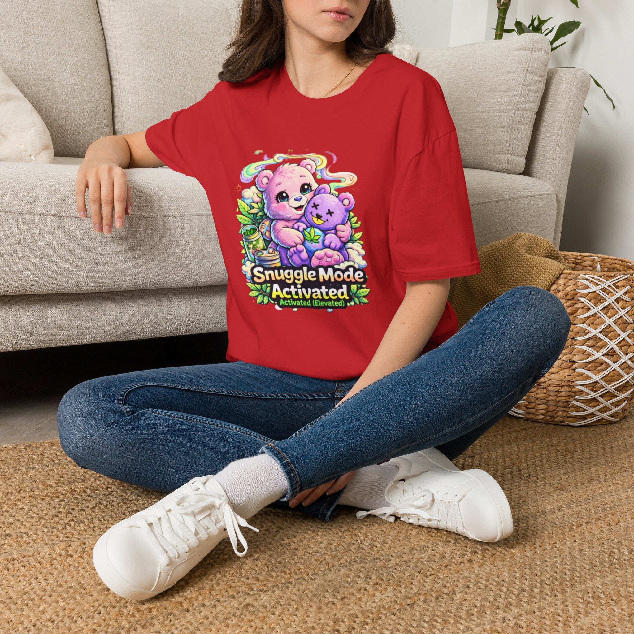 Snuggle Mode Activated T-Shirt — Cute Bear Cuddle Graphic Tee