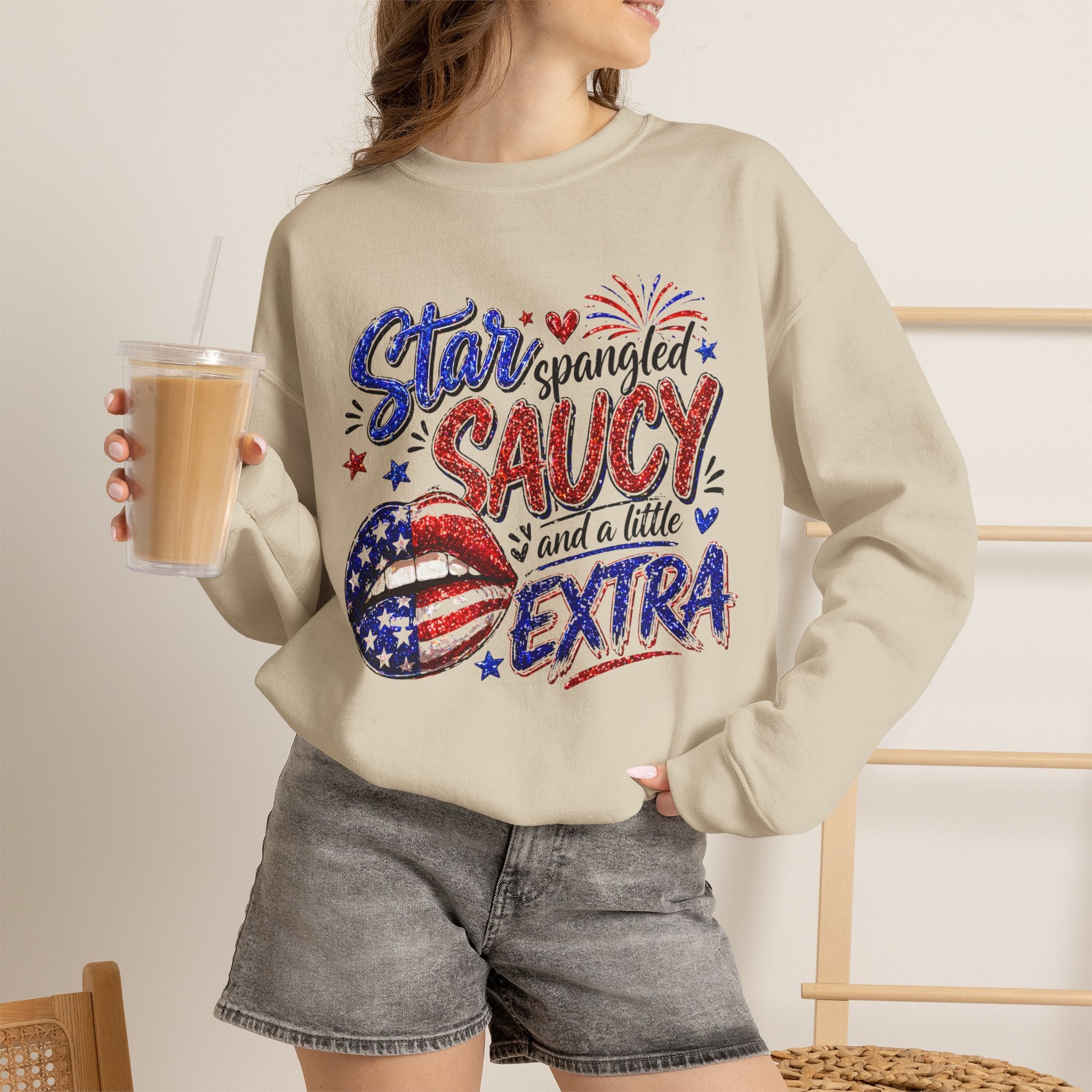 Patriotic 'Star Spangled Saucy & a Little Extra' Sweatshirt