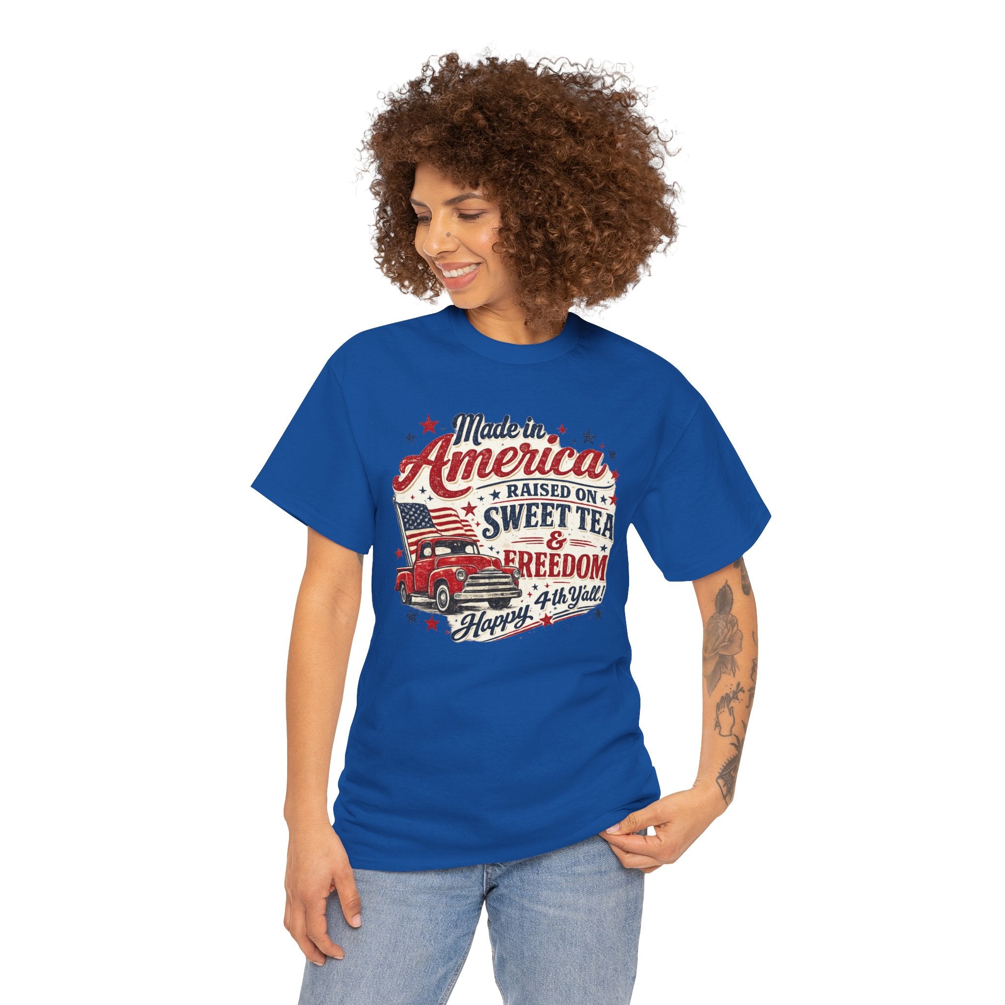 Made in America Sweet Tea & Freedom T-Shirt — 4th of July Patriotic Tee