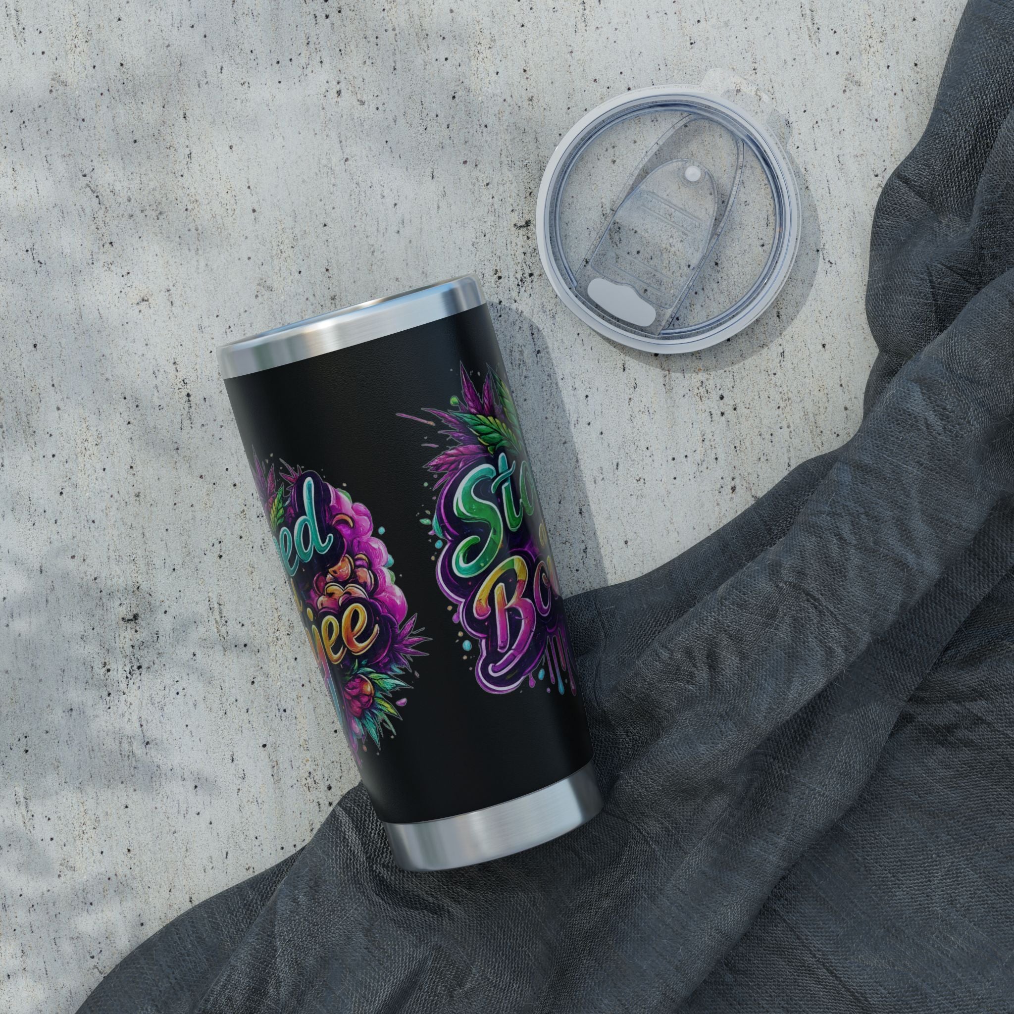 Vagabond 20oz Tumbler — Colorful 'Stay Bree' Floral Stainless Travel Mug