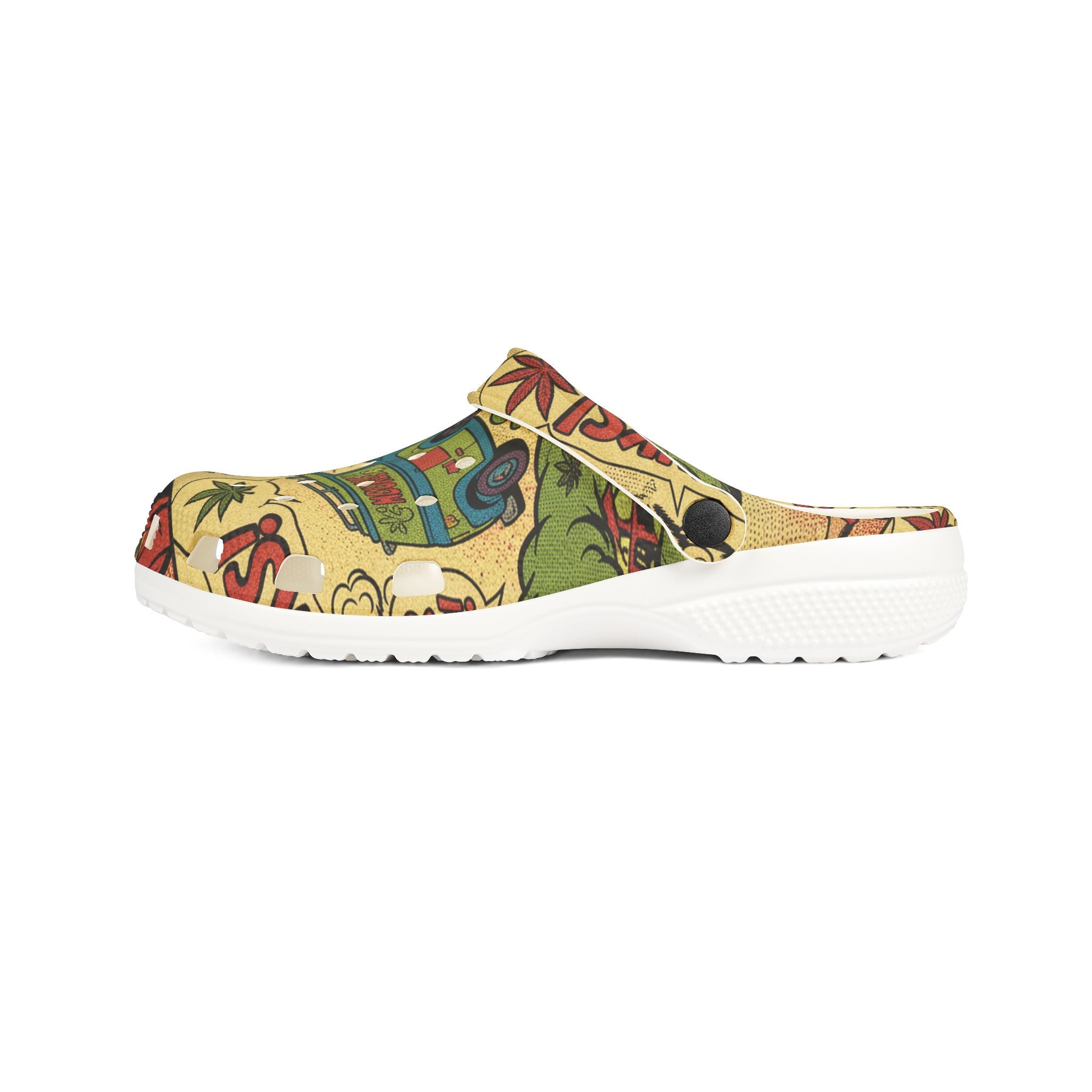 Retro Surf Van Clog Shoes — Vintage Beach Graphic EVA Foam Clogs