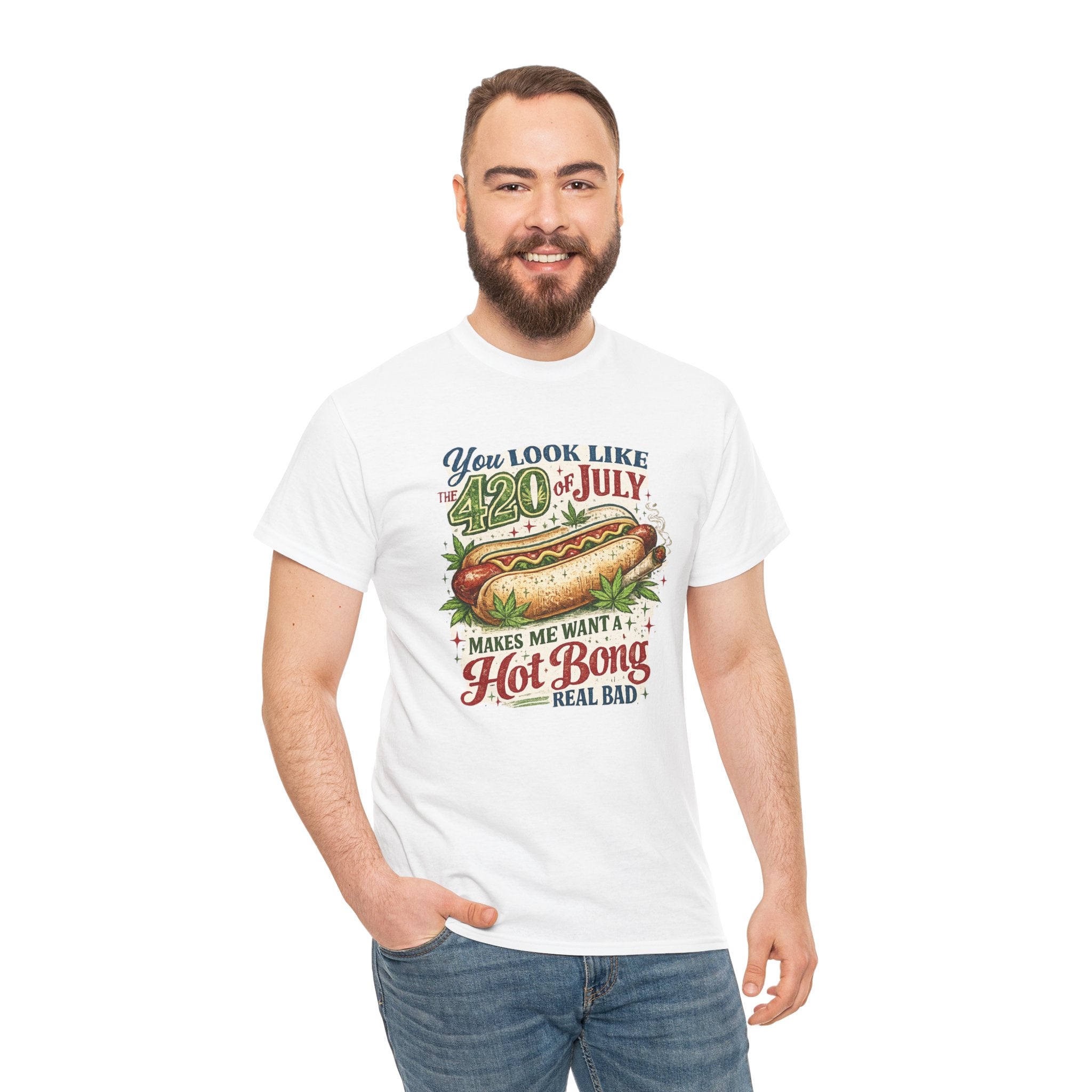 420 & July Hot Dog Graphic Tee – Funny Weed Holiday T‑Shirt