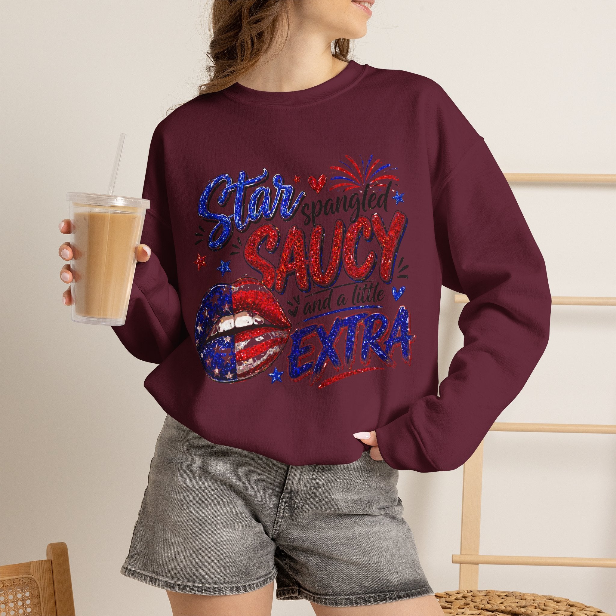 Patriotic 'Star Spangled Saucy & a Little Extra' Sweatshirt