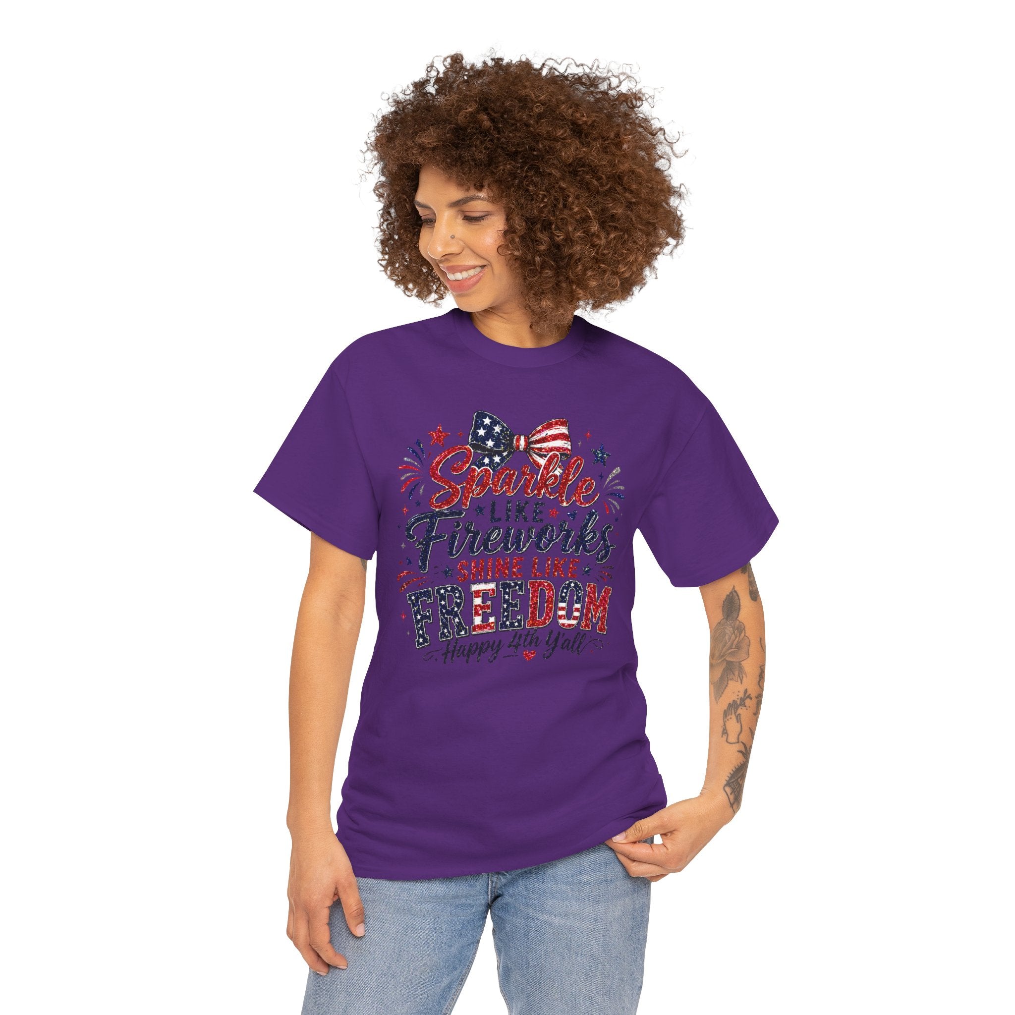 Sparkle Like Fireworks Shine Like Freedom Tee — Happy 4th of July Patriotic T-Shirt