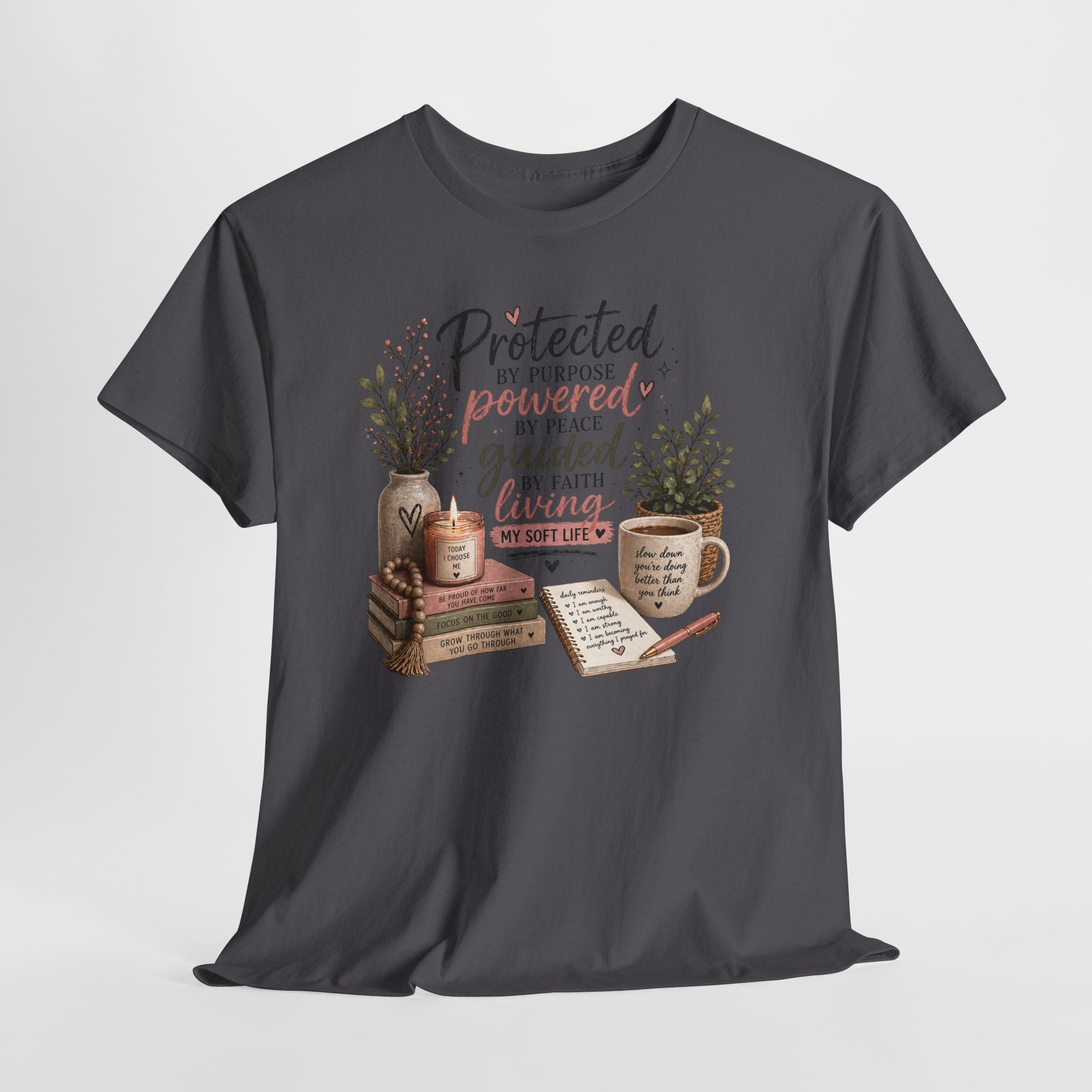 Christian Faith T-Shirt — “Protected, Powered, Guided” Inspirational Tee