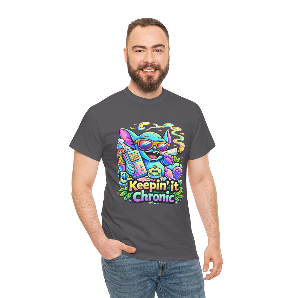 Keepin' It Chronic T-Shirt — Colorful Stoner Cat Graphic Tee