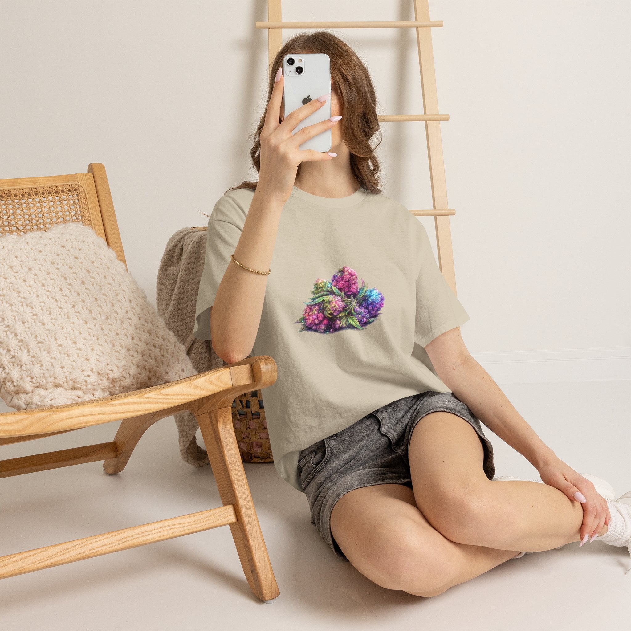 Floral Grape Cluster Tee — Colorful Botanical Fruit Graphic T-Shirt