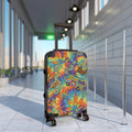 Tie-Dye Hippie Van Suitcase - Colorful Retro Cannabis Leaf Carry-On