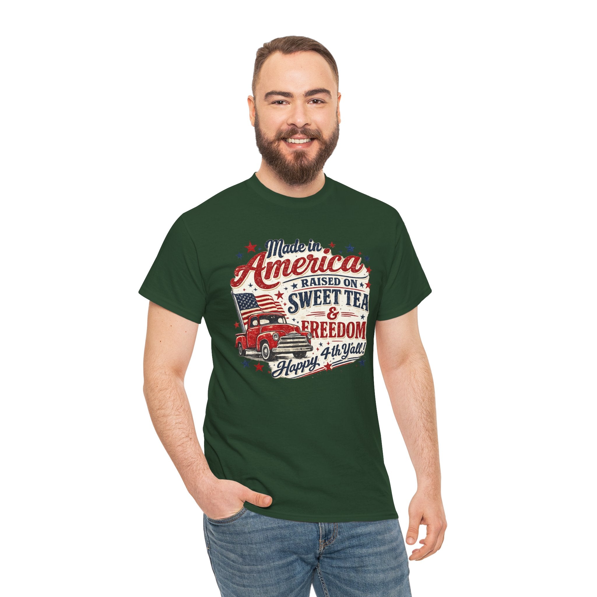 Made in America Sweet Tea & Freedom T-Shirt — 4th of July Patriotic Tee