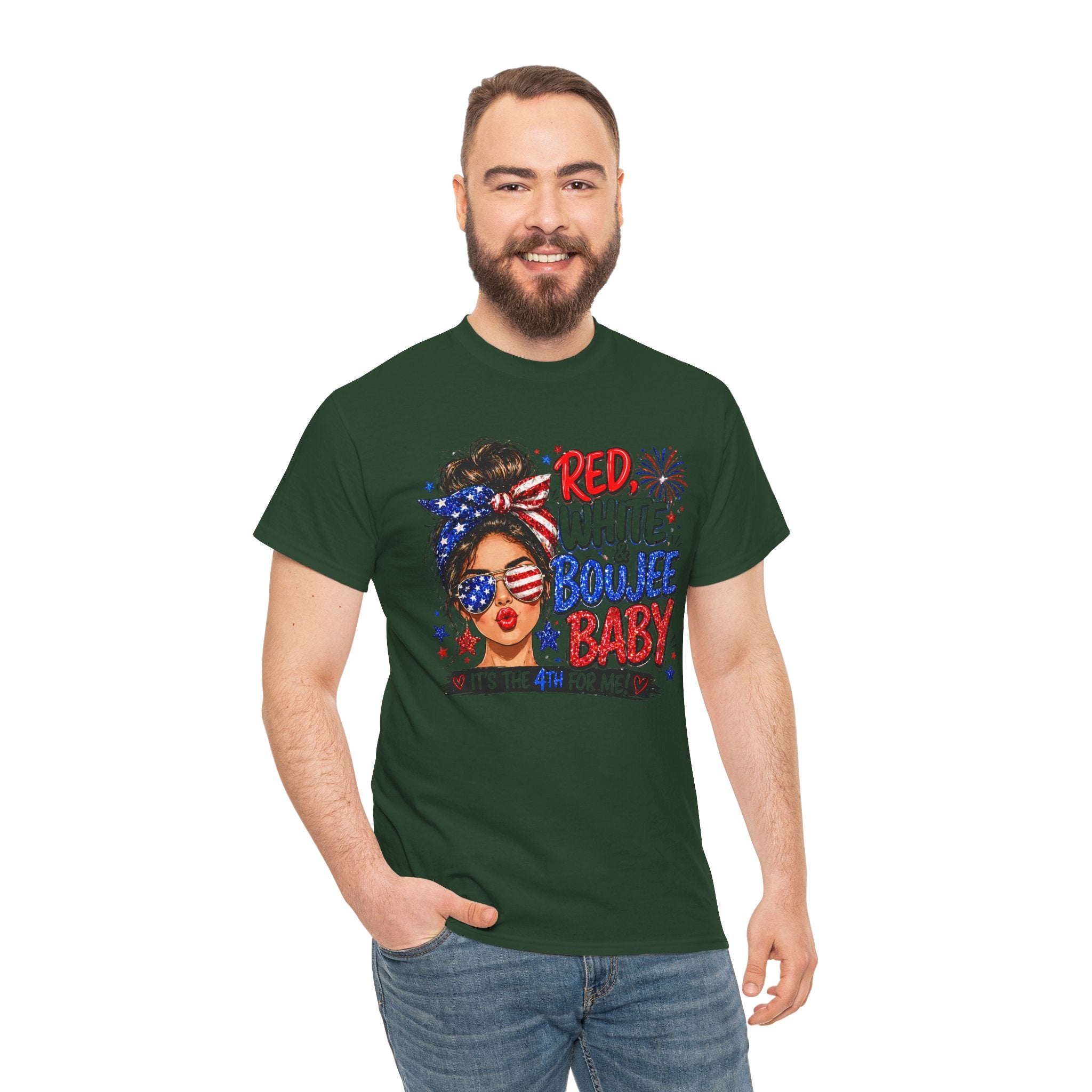 Patriotic 'Red White Boujee Baby' Tee – 4th of July Women's Graphic Shirt
