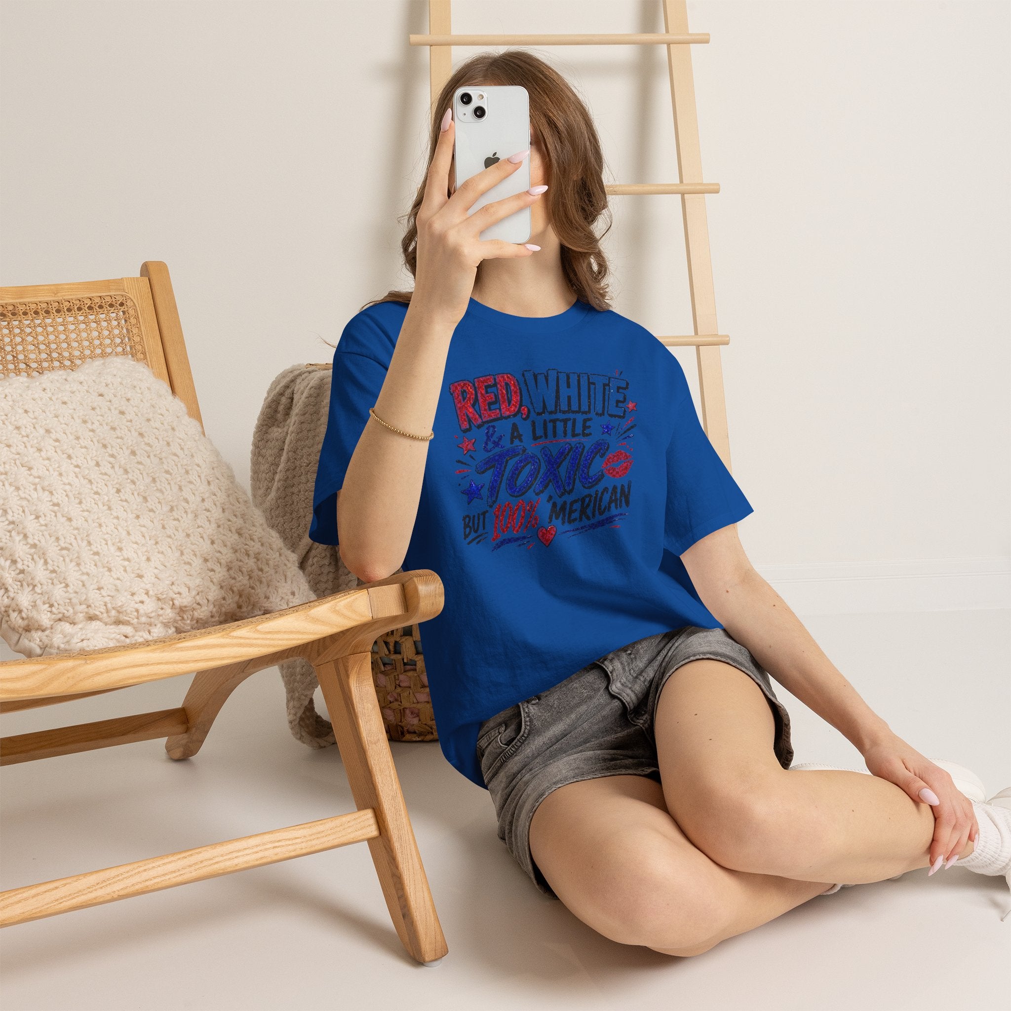 Patriotic 'Red, White & a Little Toxic but 100% Merican' Graphic Tee