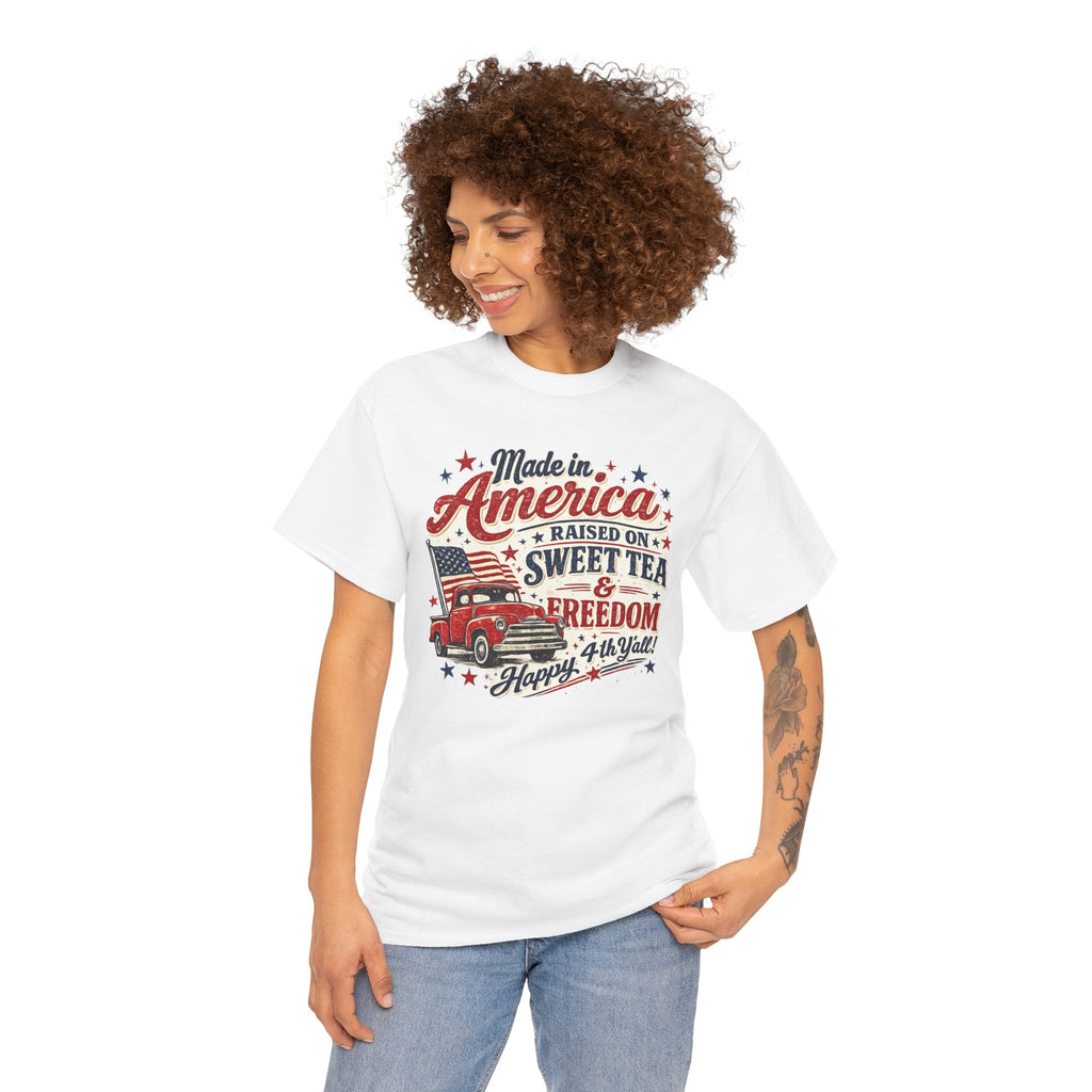 Made in America Sweet Tea & Freedom T-Shirt — 4th of July Patriotic Tee