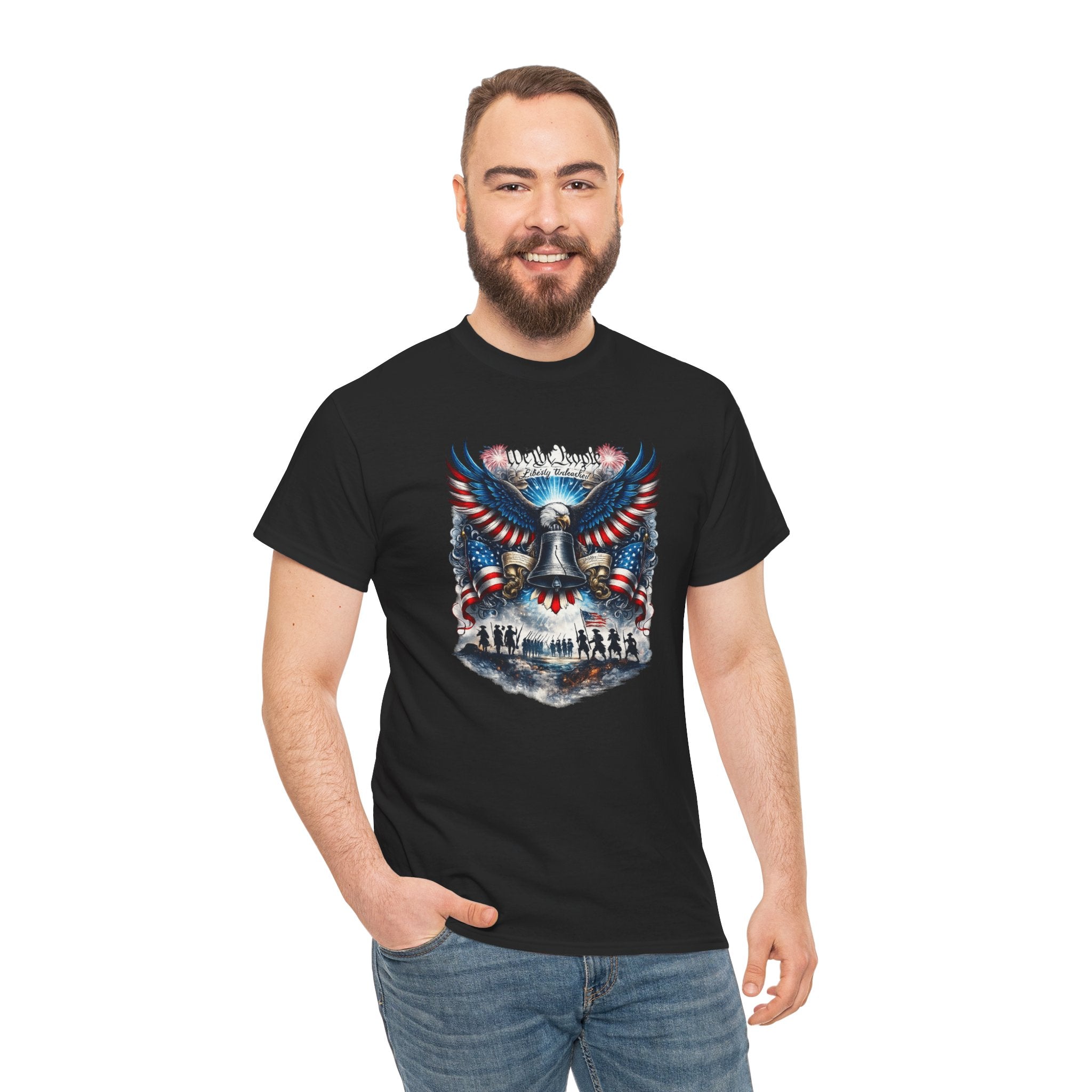 Patriotic Eagle Tee — "We the People" Liberty Bell Graphic T-Shirt