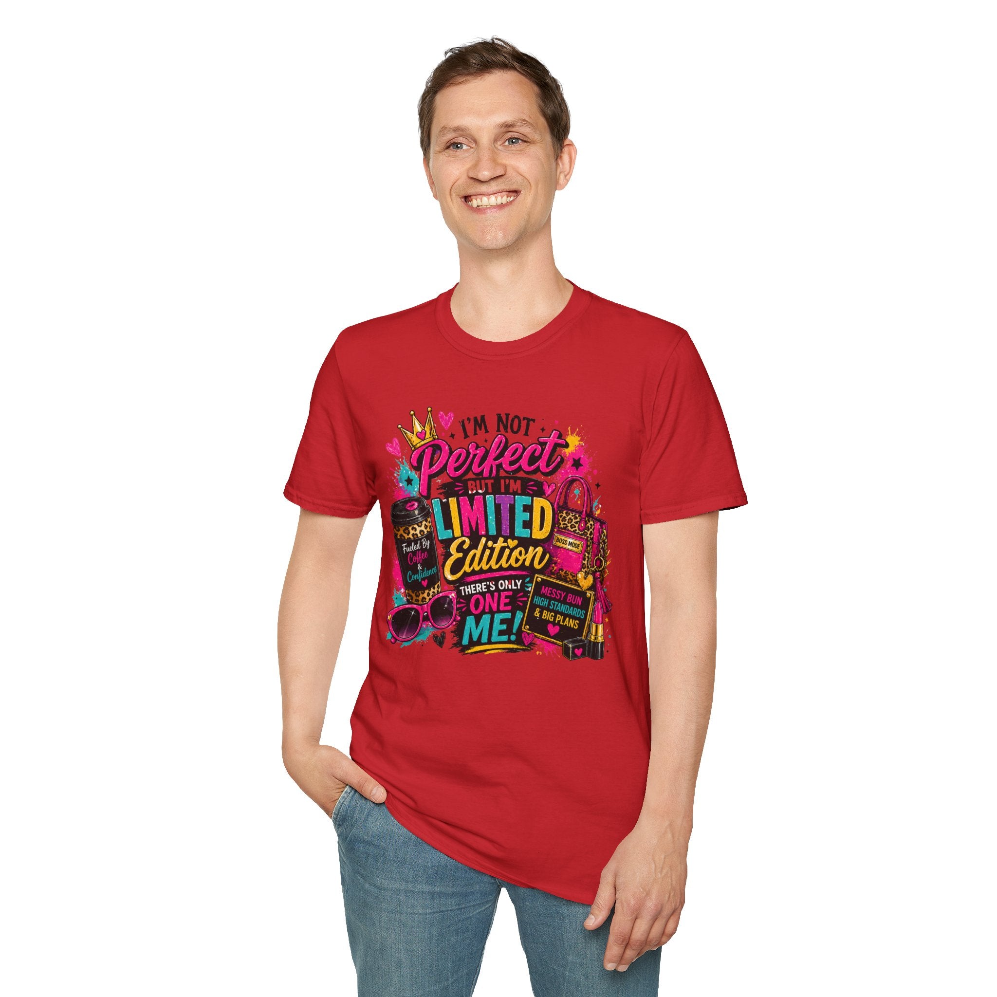 Limited Edition Graphic T-Shirt — "I'm Not Perfect But I'm Limited Edition" Bright Retro Design