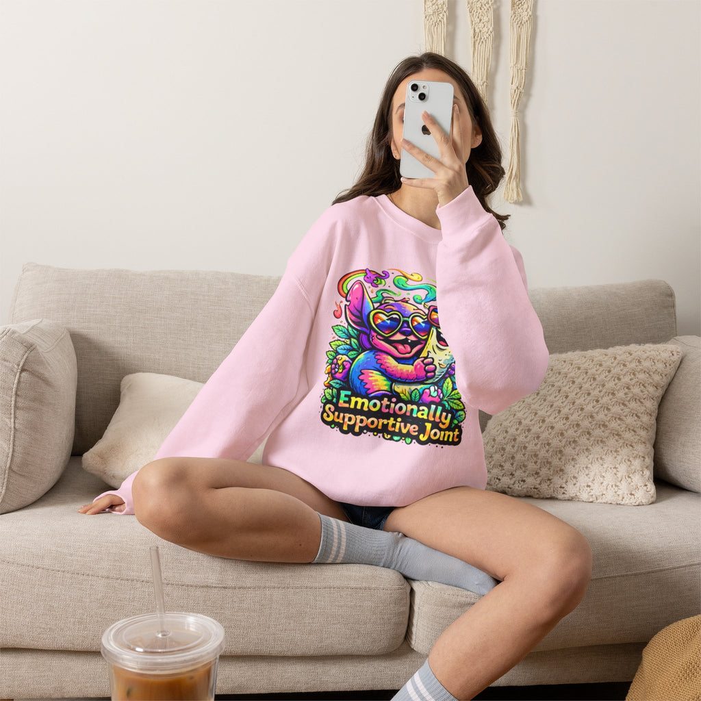 Emotionally Supportive Joint Sweatshirt — Cute Sloth & Joint Hug Graphic