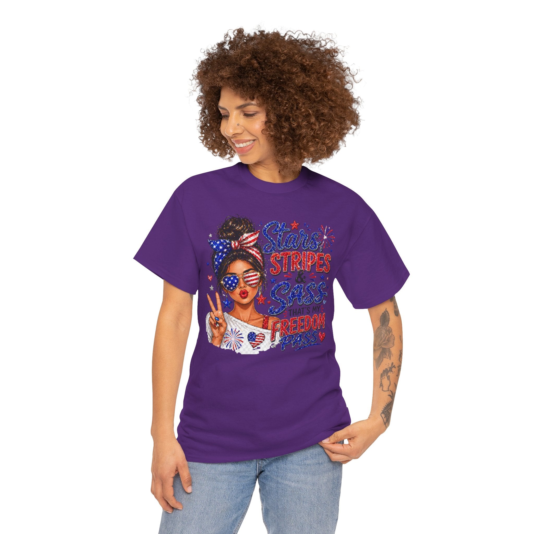Patriotic 'Stars, Stripes & Sass' Tee — Fourth of July Women's Graphic T-Shirt