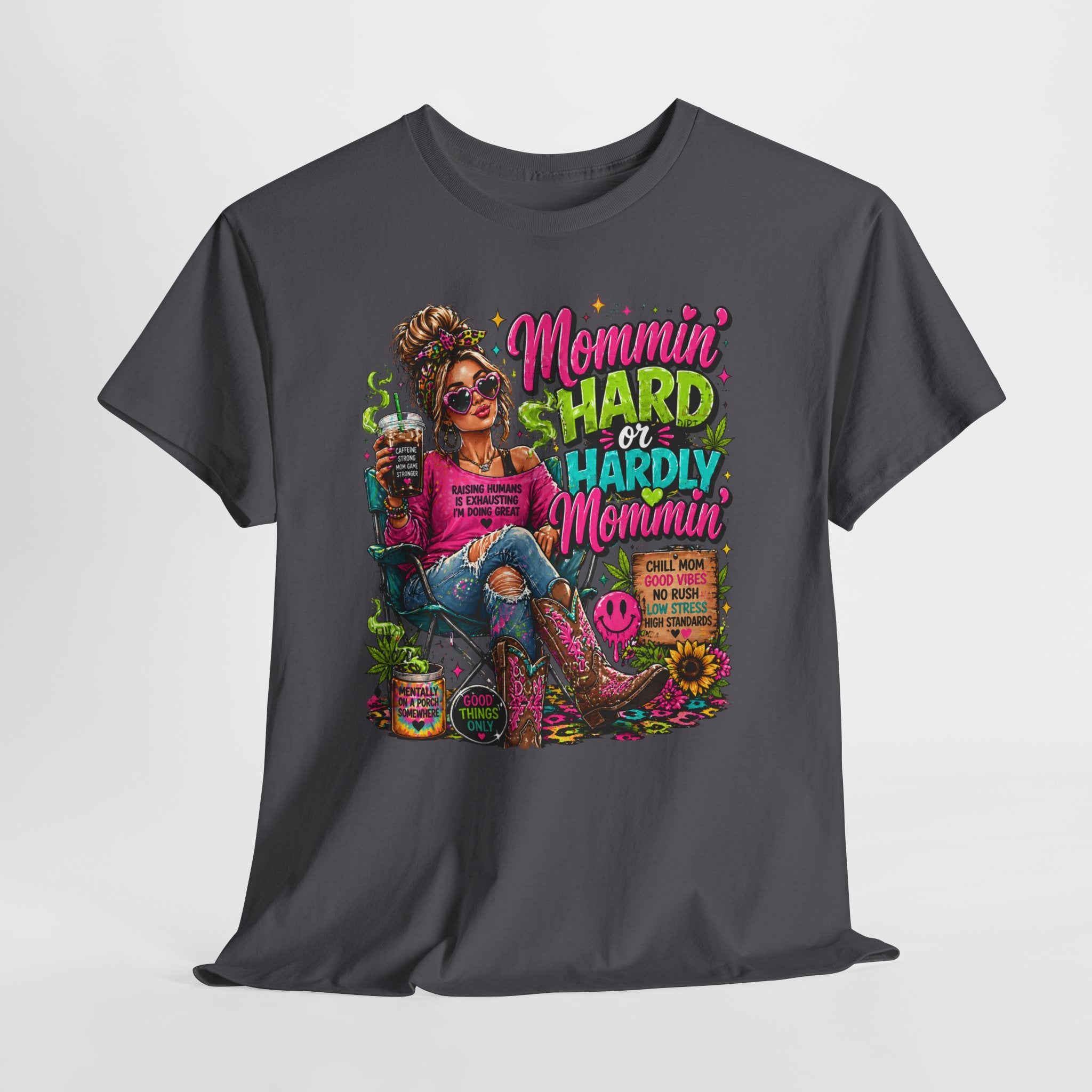 Mommin' Hard & Hardly Mommin' T-Shirt – Funny Mom Vacation Tee