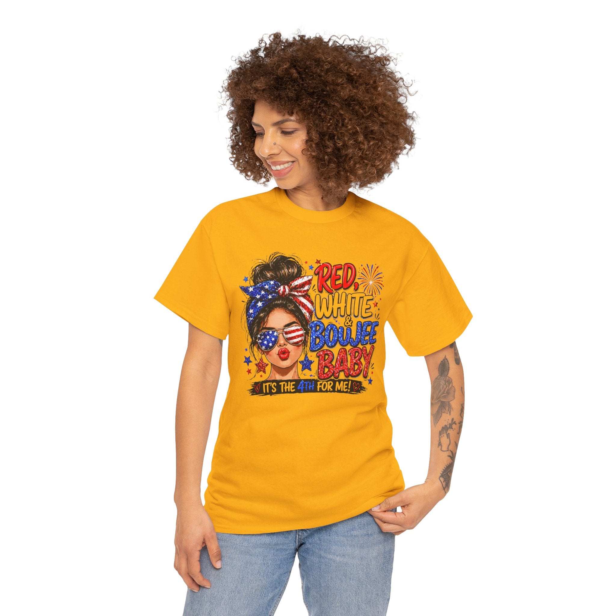 Patriotic 'Red White Boujee Baby' Tee – 4th of July Women's Graphic Shirt