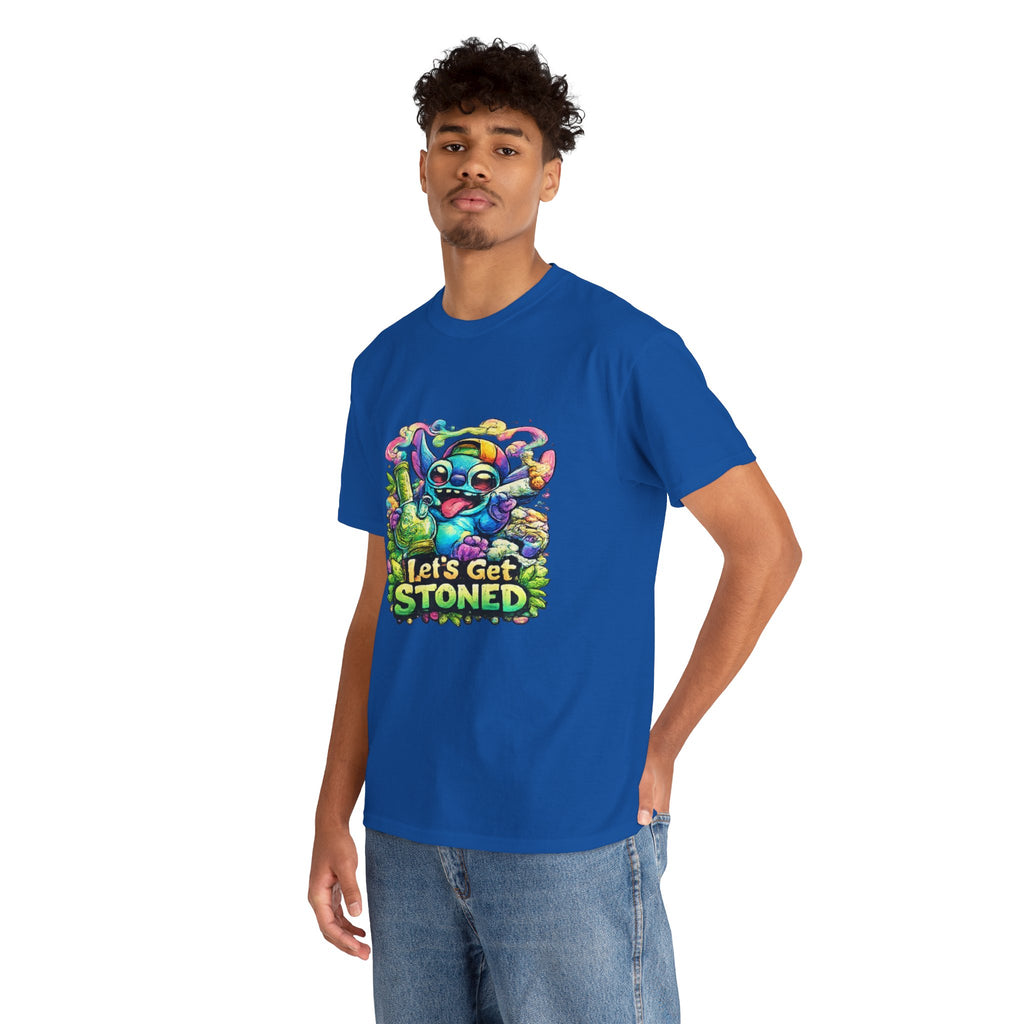 Let's Get Stoned T-Shirt — Colorful Trippy Alien Cannabis Tee