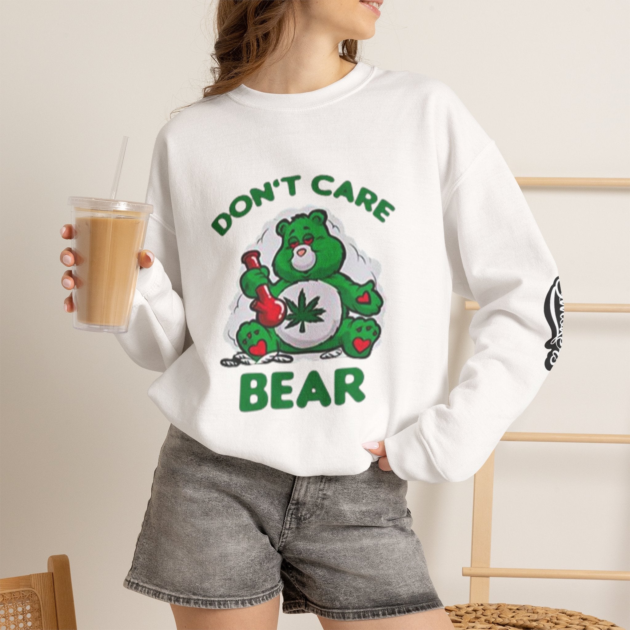 I Don't Care Bear Sweatshirt — Funny Graphic Crewneck