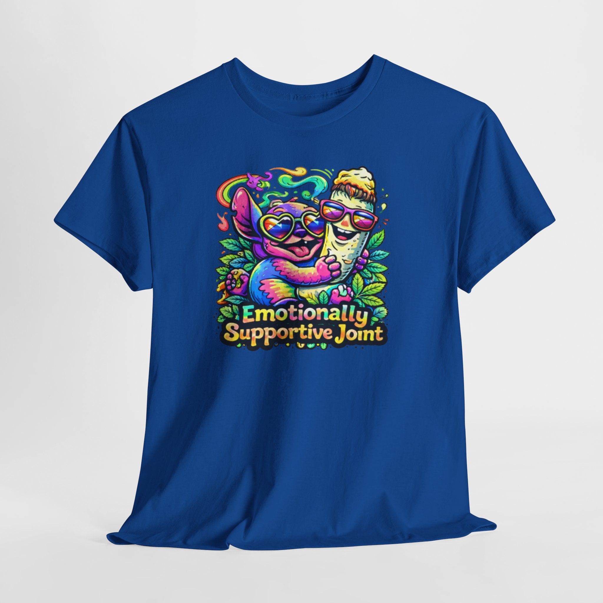 T-Shirt — "Emotionally Supportive Joint" Colorful Sloth & Ice Cream Graphic Tee