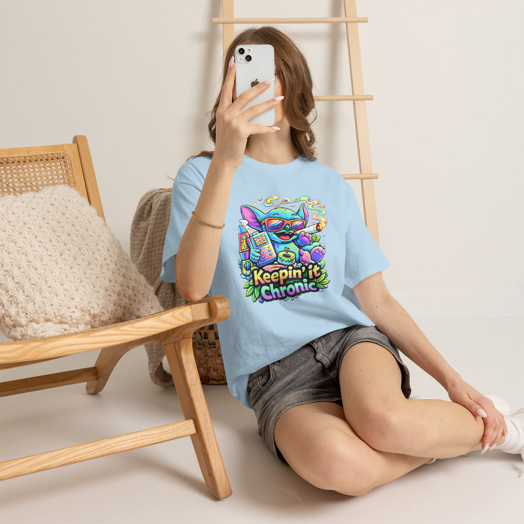 Keepin' It Chronic T-Shirt — Colorful Stoner Cat Graphic Tee