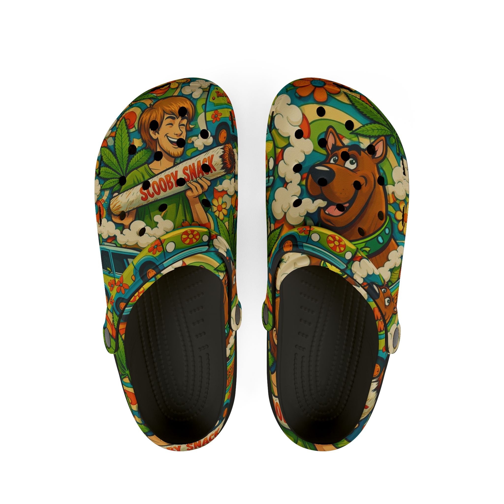 Scooby-Doo Floral EVA Clogs — Cartoon Comfort Slip-On Shoes