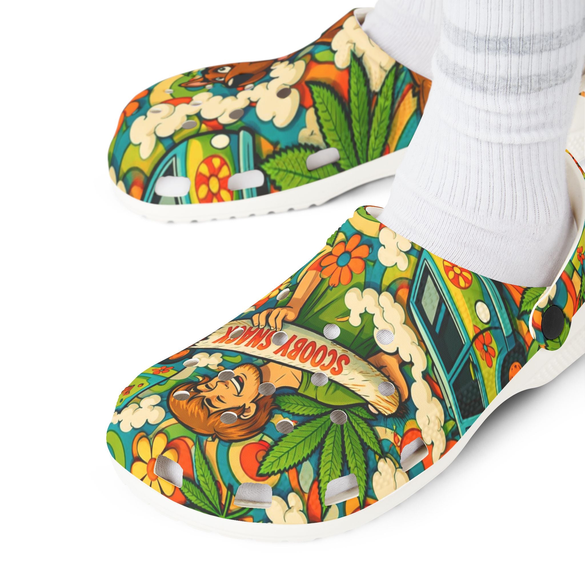 Scooby-Doo Floral EVA Clogs — Cartoon Comfort Slip-On Shoes