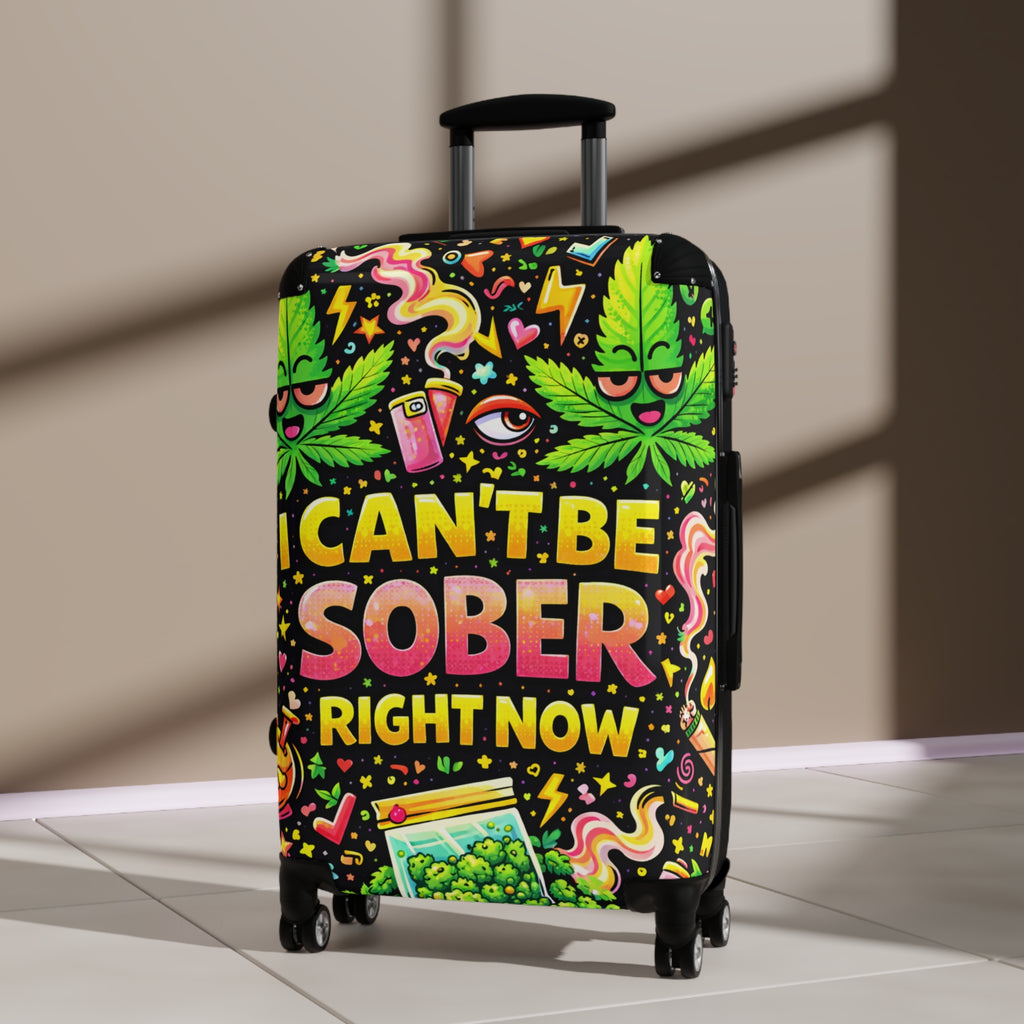 I Can't Be Sober Right Now Carry-On Suitcase – Funny Cannabis Travel Luggage