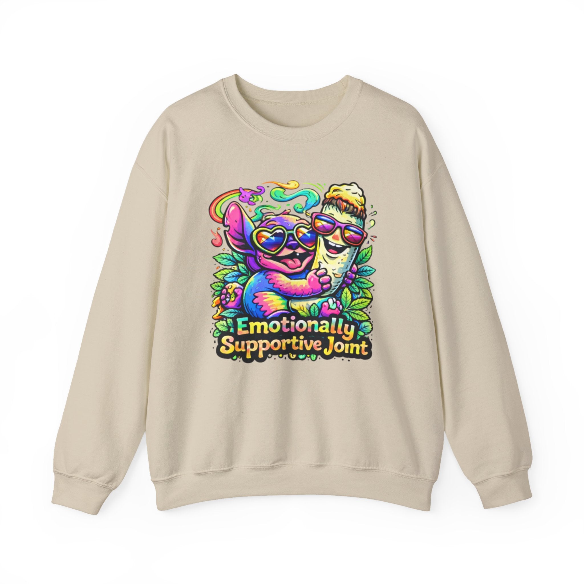 Emotionally Supportive Joint Sweatshirt — Cute Sloth & Joint Hug Graphic