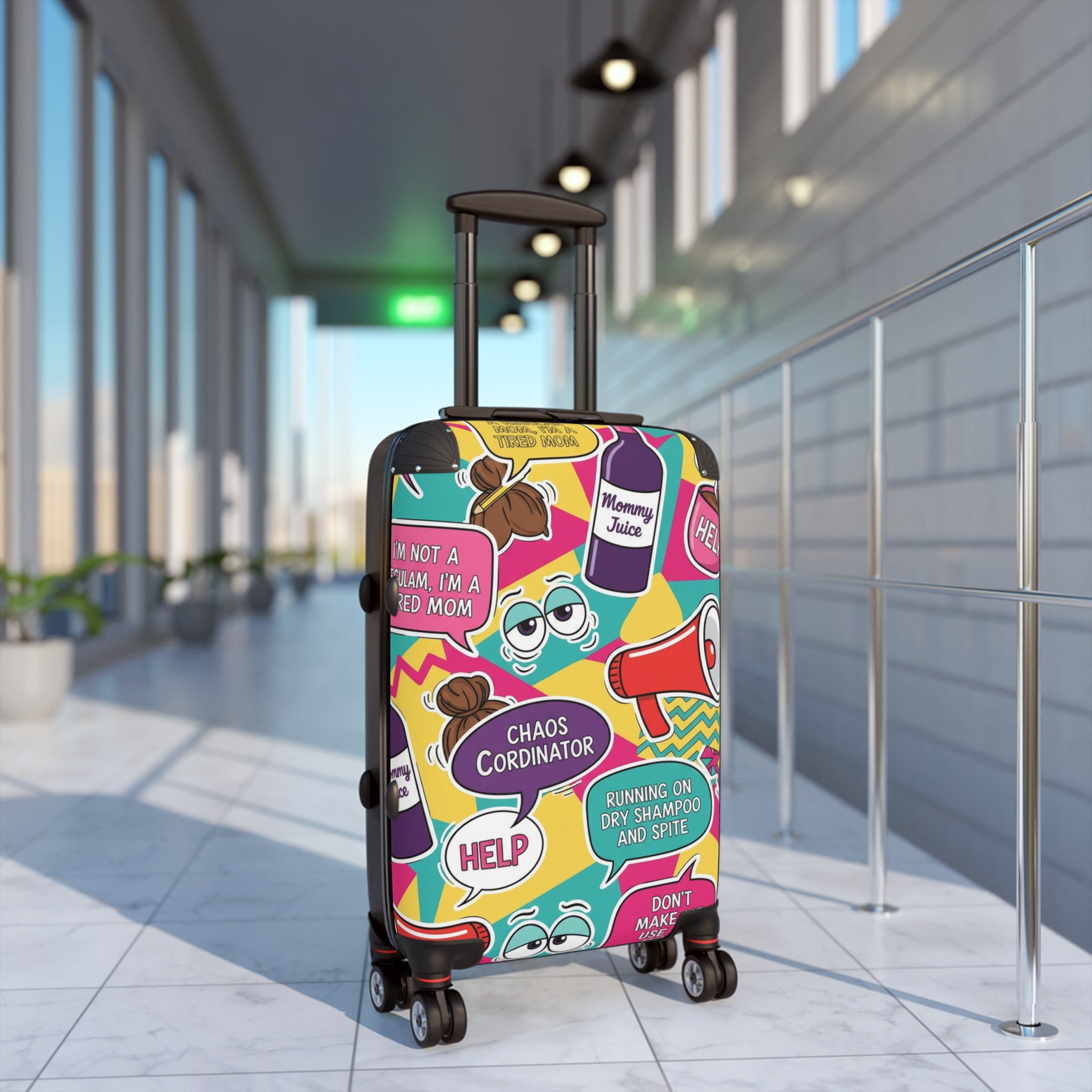 Funny Mom Travel Suitcase – 'Chaos Coordinator' Luggage Cover with Humorous Mom Sayings