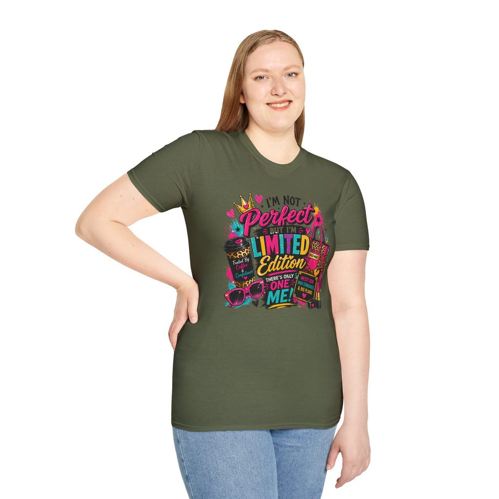 Limited Edition Graphic T-Shirt — "I'm Not Perfect But I'm Limited Edition" Bright Retro Design
